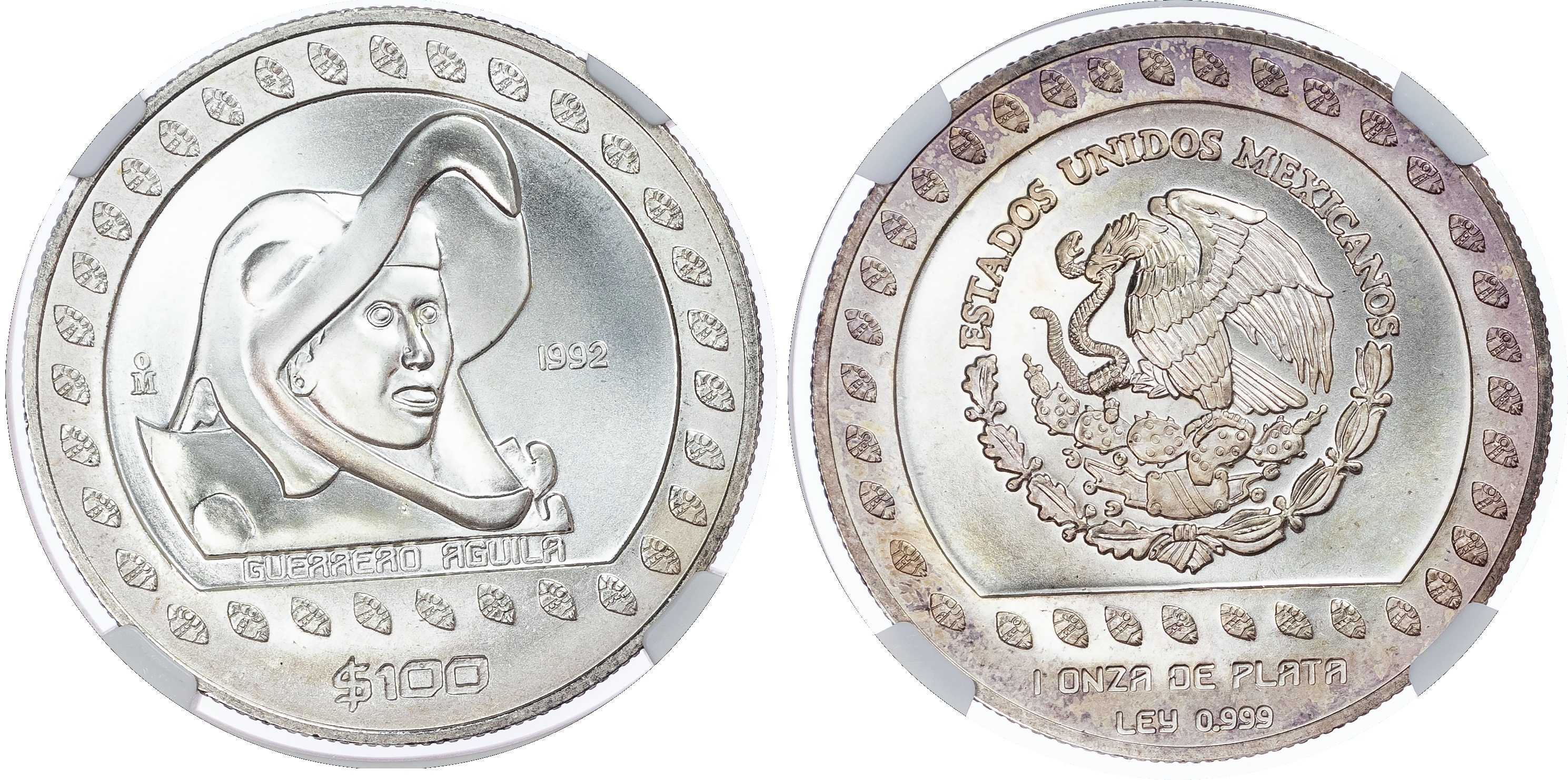 Mexico, United States of. Guerrero Aguila AR 100 Pesos. 1992 Mo. 