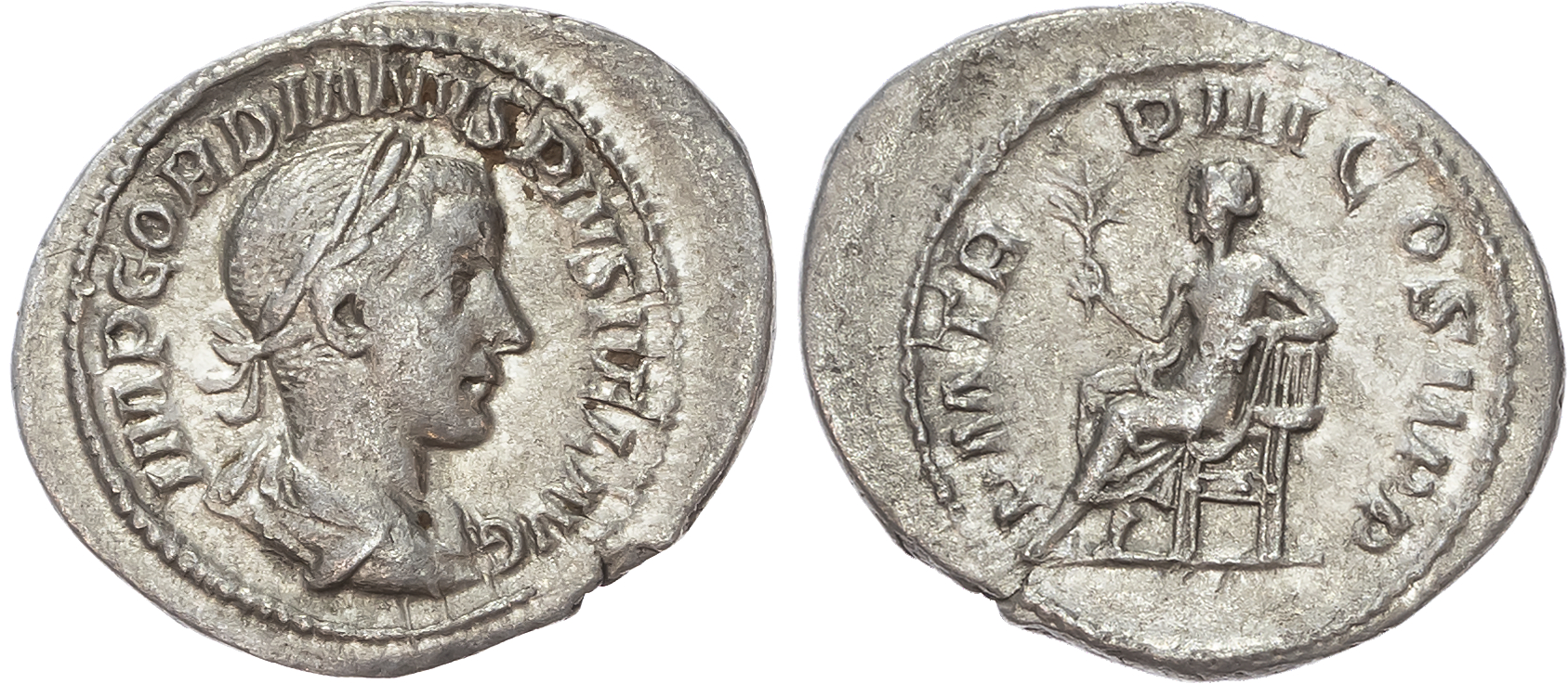 Gordian III (AD 238-244) AR Denarius, Rome, AD 240, 3.34g.