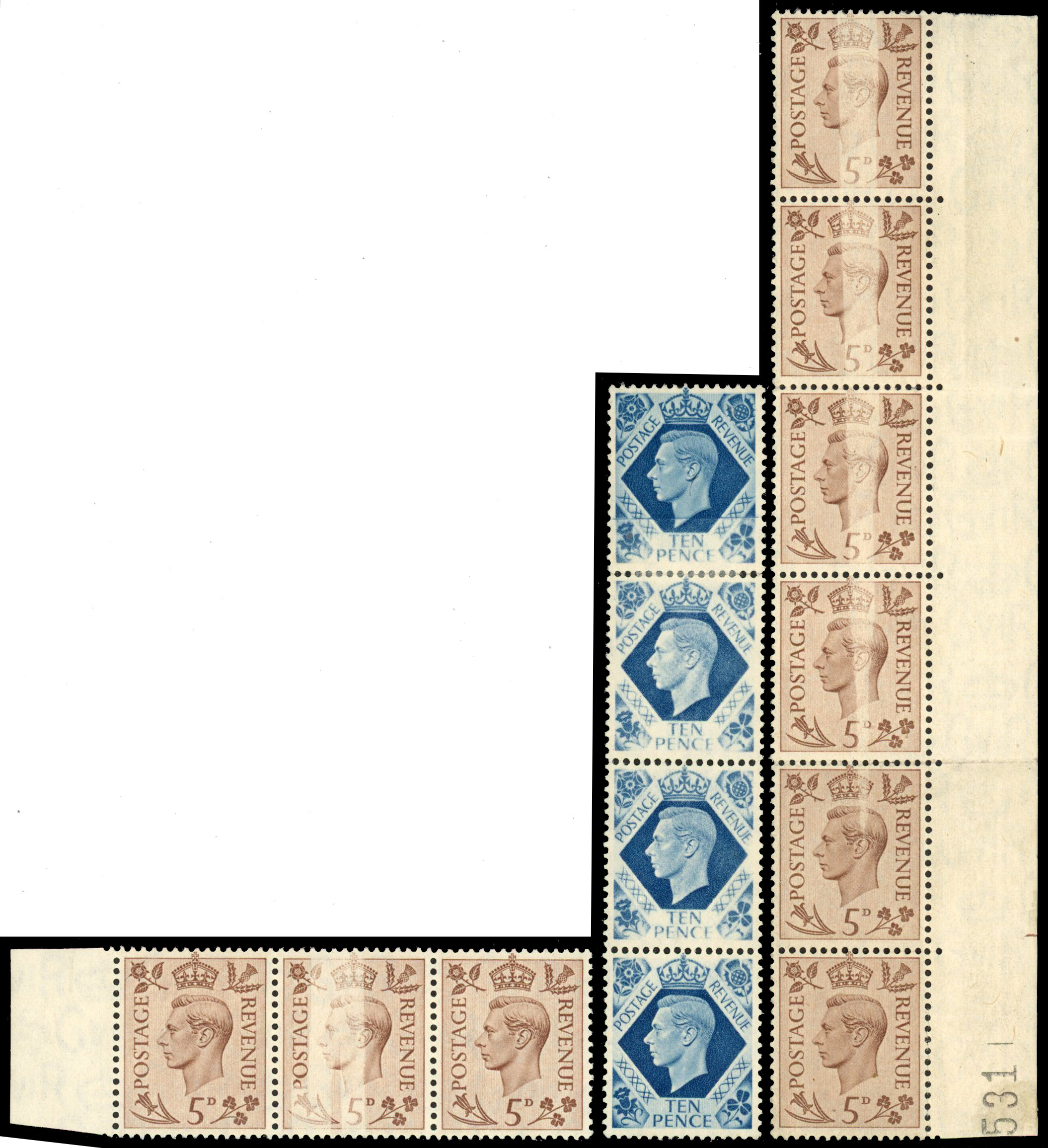 GB SG 469, 474 1938-9 dry prints mint