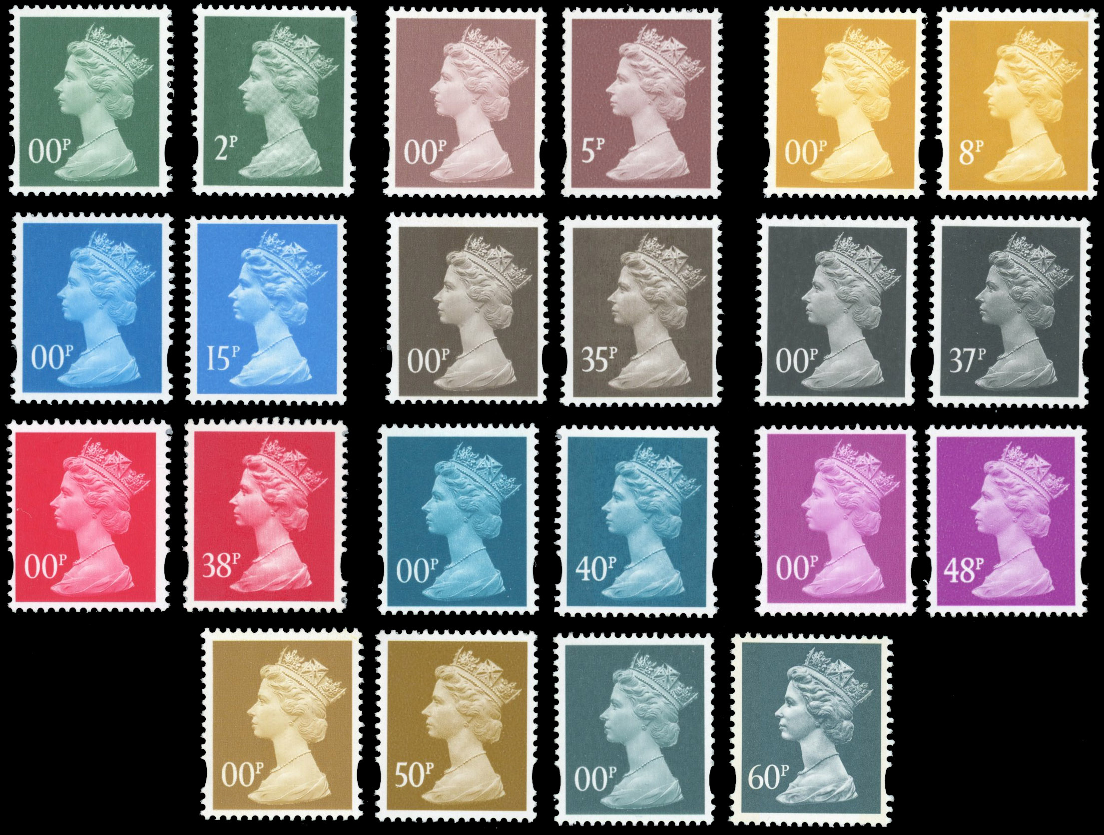 GB SG Y1668-1784 2003 00p colour trials