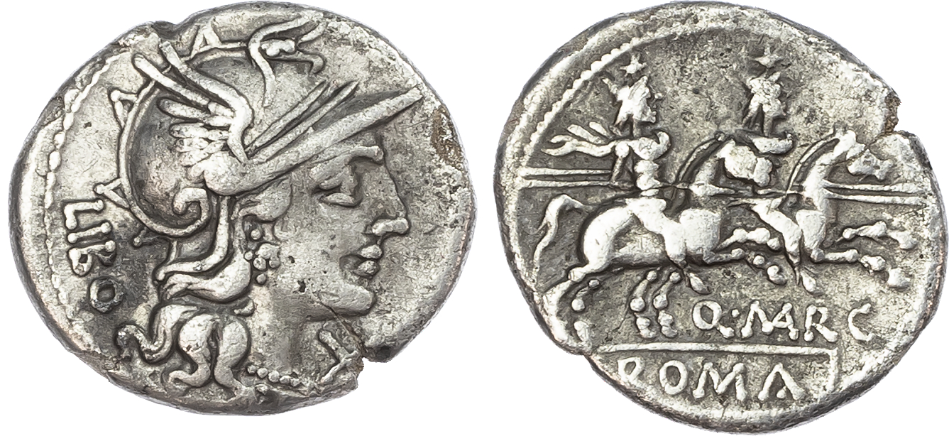 Q. Marcius Libo (148 BC) AR Denarius, Rome, 3.88g.