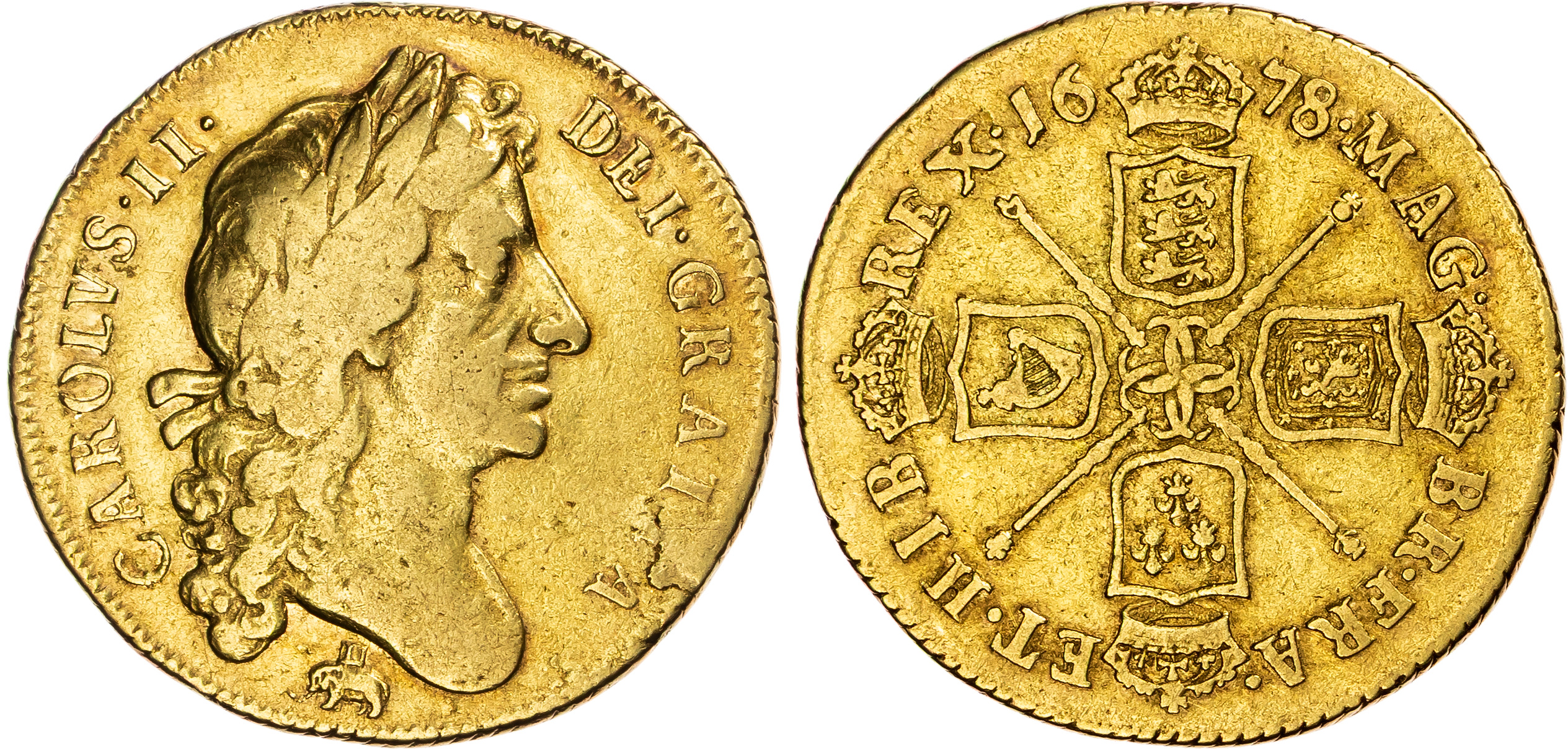 Charles II (1660-1688), Two Guineas, 1678.