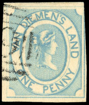 Tasmania SG 1 1853 1d pale blue