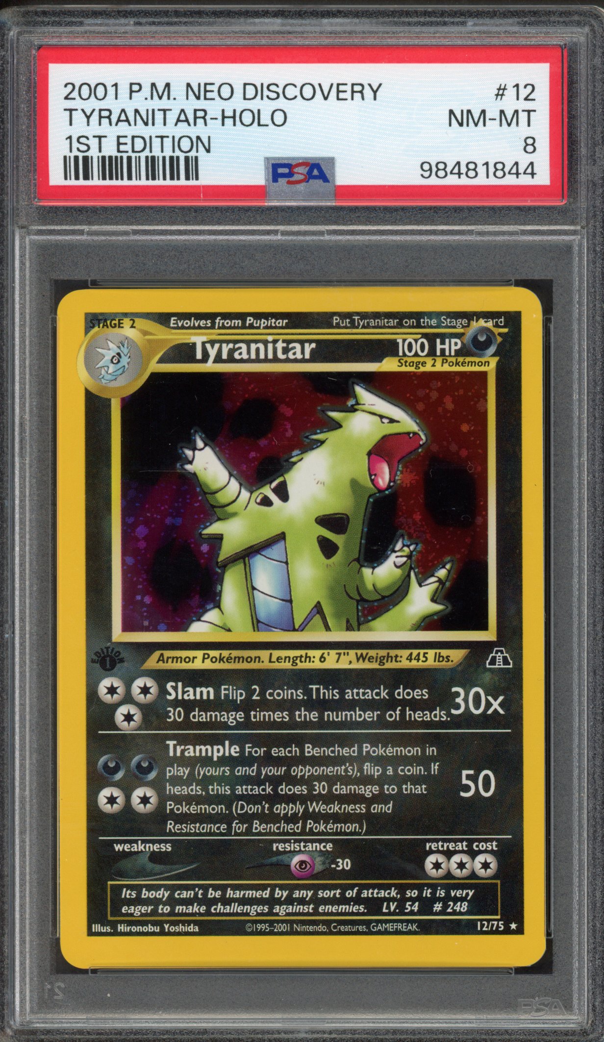 PSA 8 Tyranitar 1st Edition Holo - Neo Discovery #12 