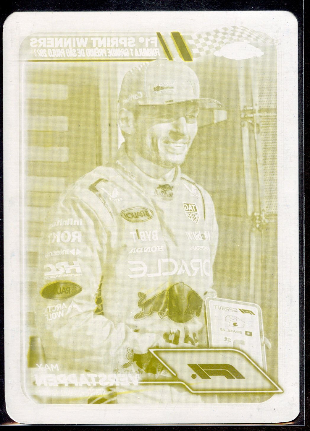 <p>2024 Topps Chrome F1 Max Verstappen #153 1/1 Yellow Printing Plate</p>