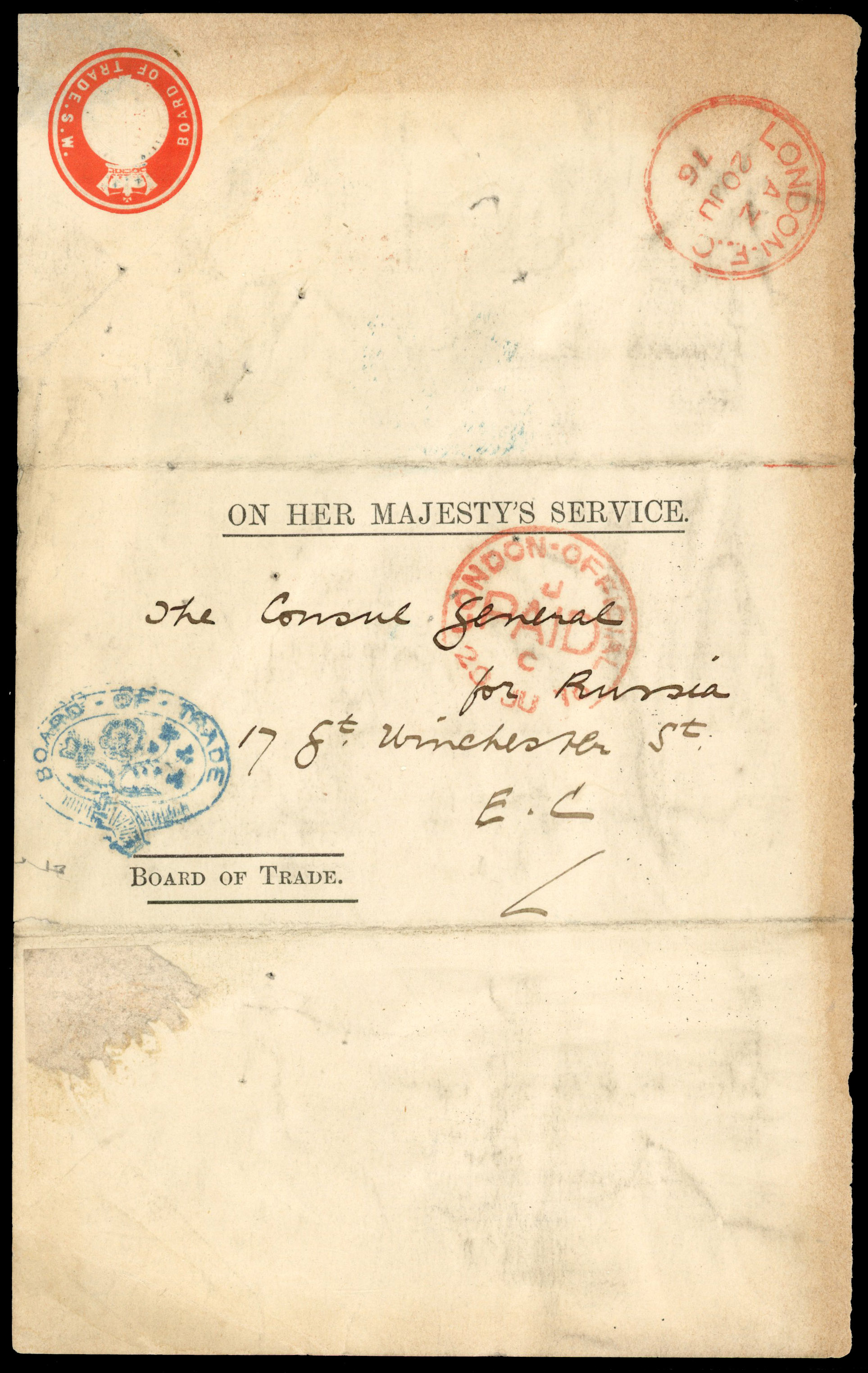 Board of Trade OHMS circular