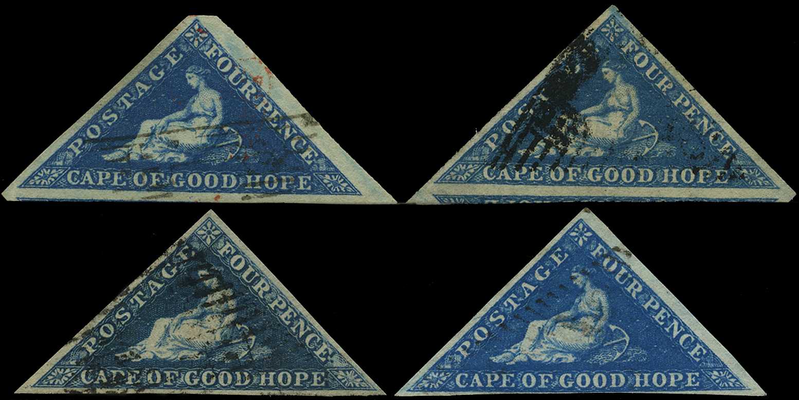 1853 4d blue and deep blue on...