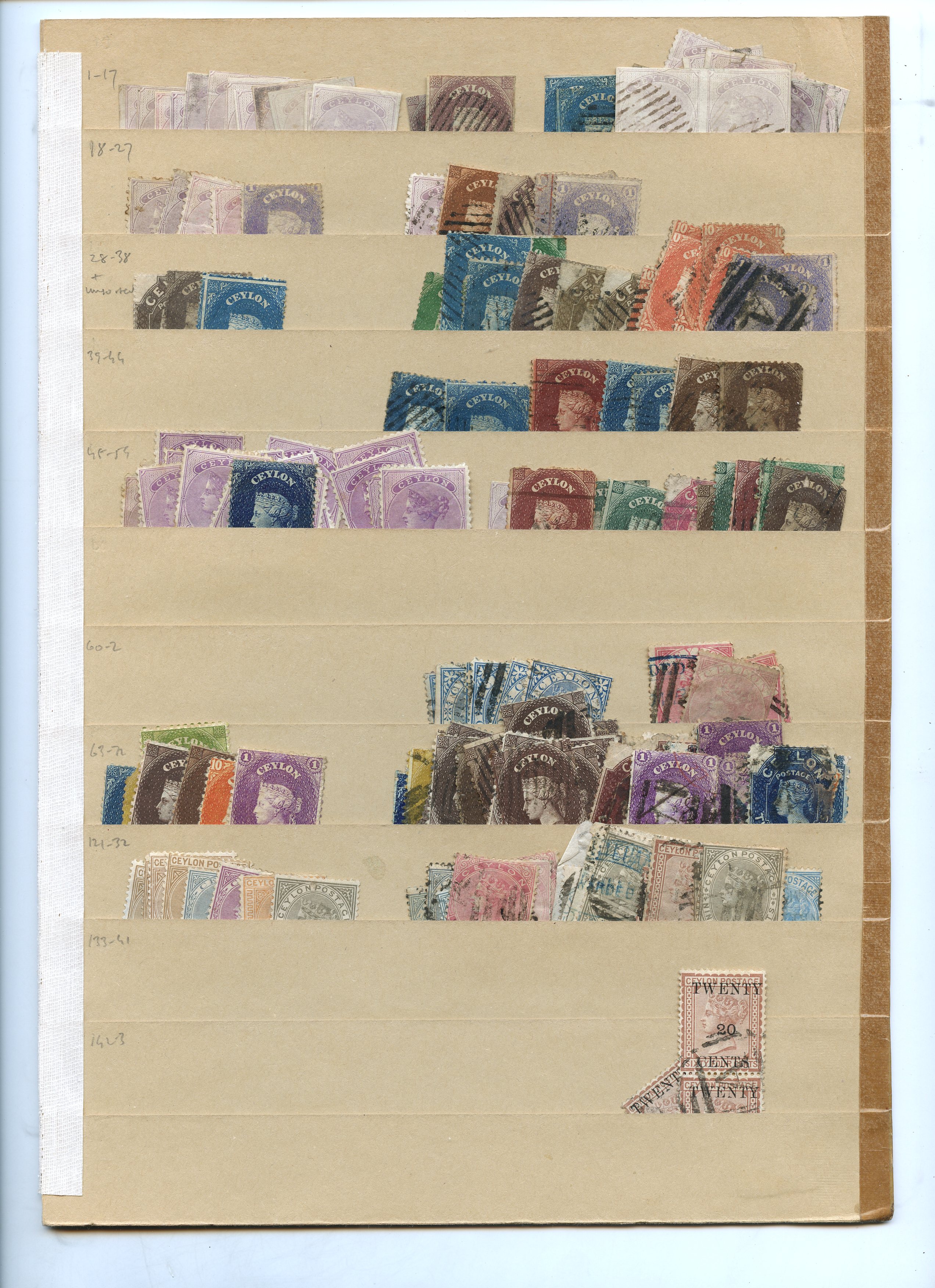Ceylon mainly QV duplicated accumulation on stocksheets and...