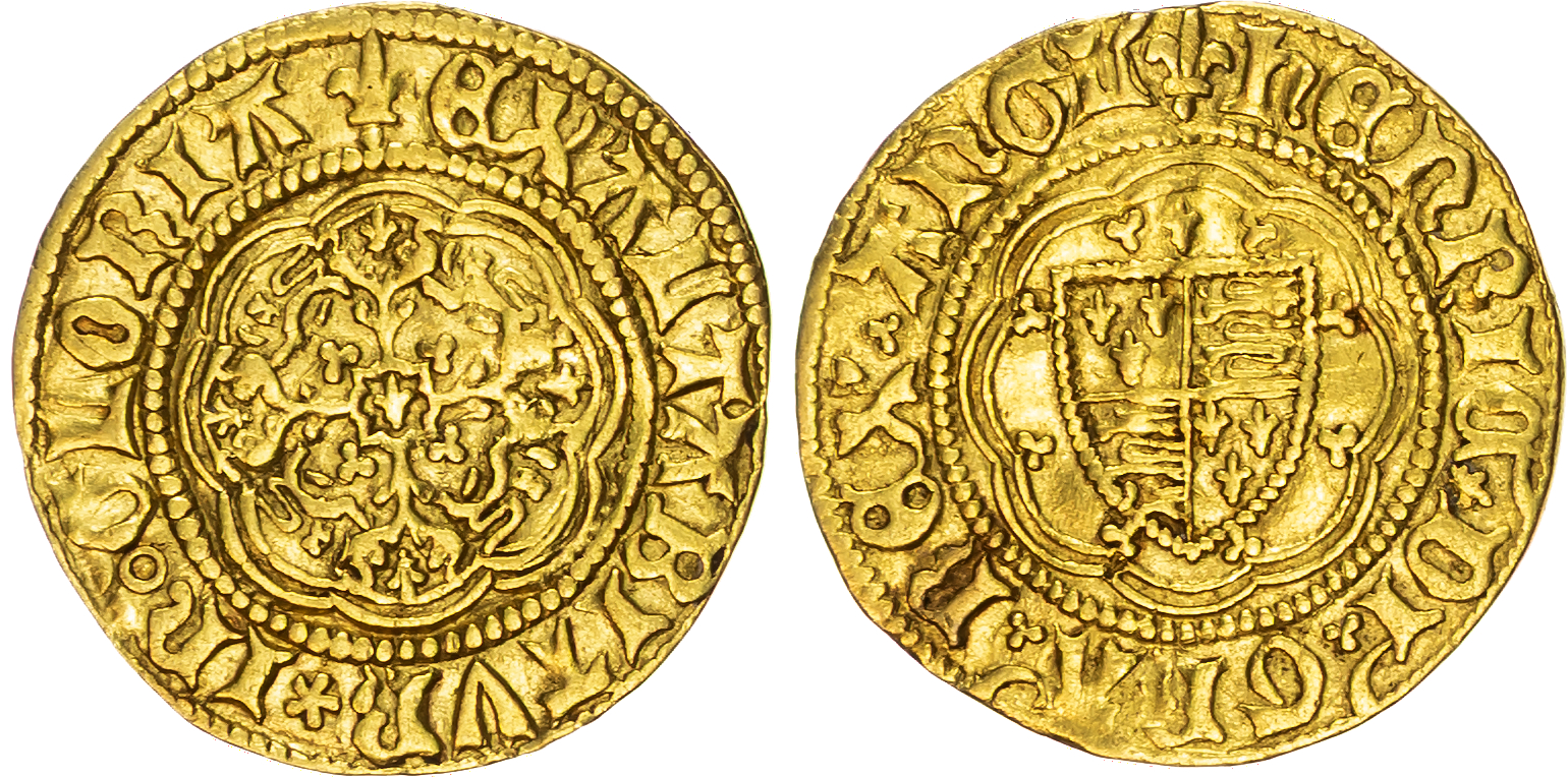Henry VI (First Reign, 1422-1461), AV Quarter Noble, Annulet Issue (1422-c. 1430), Tower (London) mint.