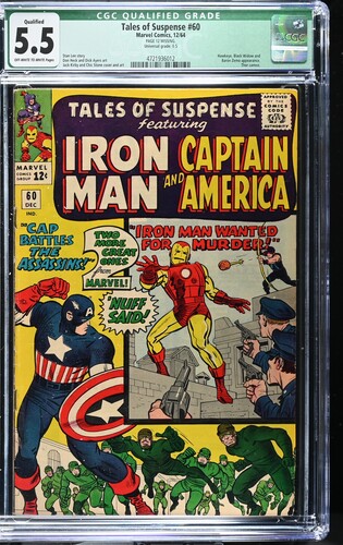Tales of Suspense #60 CGC 5.5  (QUALIFIED) Second appearance of Hawkeye in "Suspected of Murder!" (Marvel Comics, 1964)