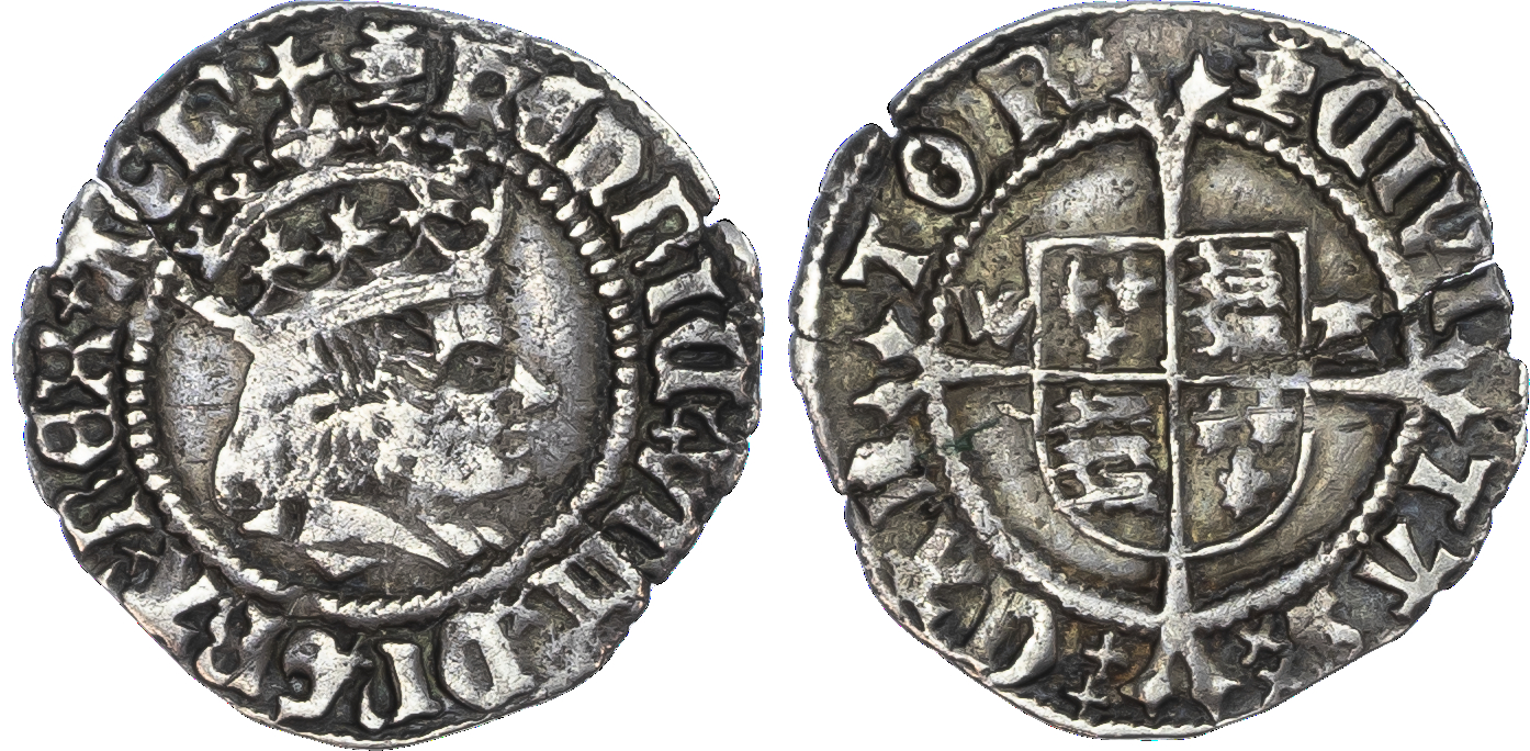Henry VIII (1509‑1547), First coinage, AR Halfgroat, Canterbury