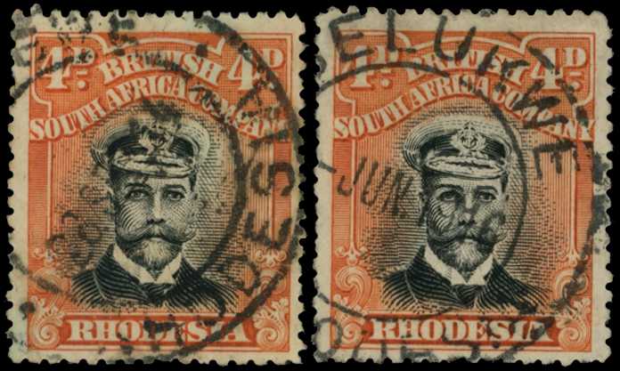 1913-7 4d Head Die II, perf 15. Two...