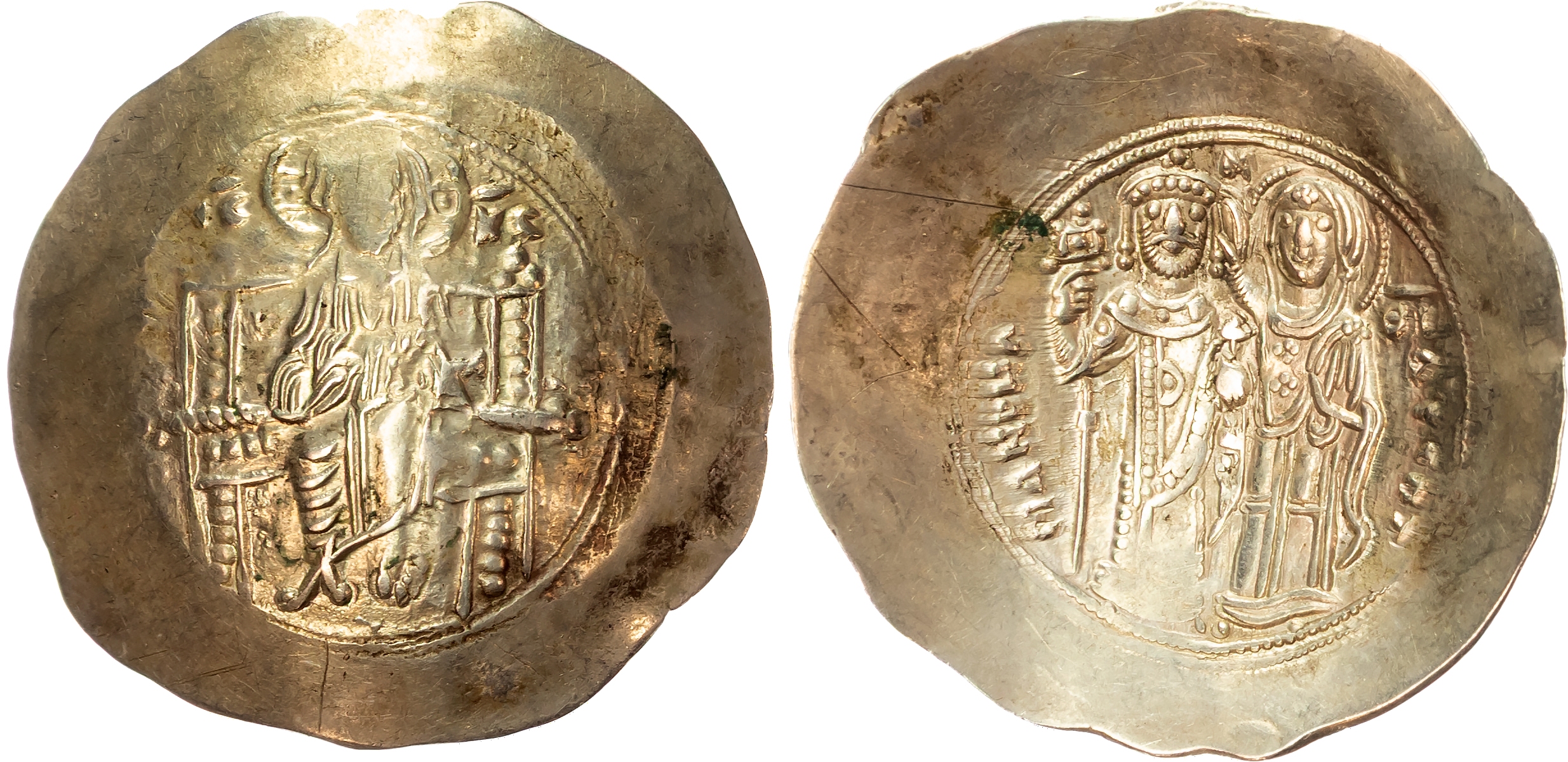 Manuel I Comnenus (AD 1143-1180), EL Aspron Trachy, Constantinople, c. AD 1167-1180, 4.10g. 