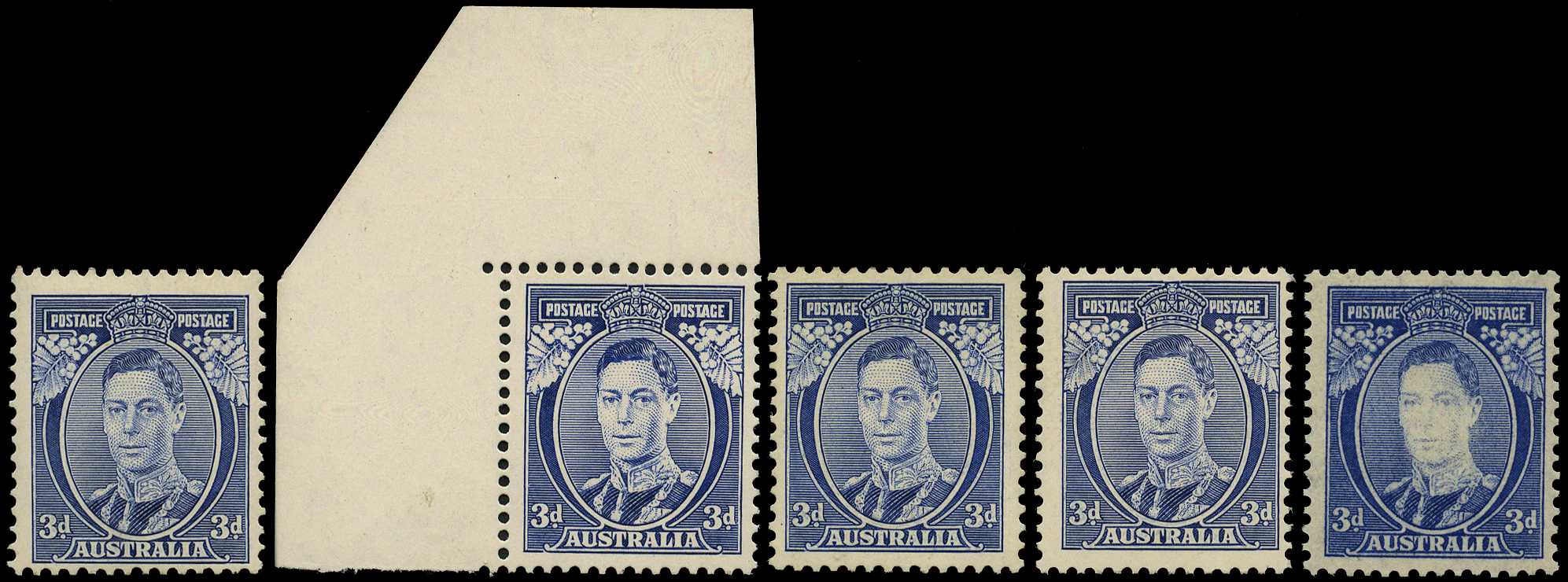 C of A Watermark: 1937-49 3d blue, Die...