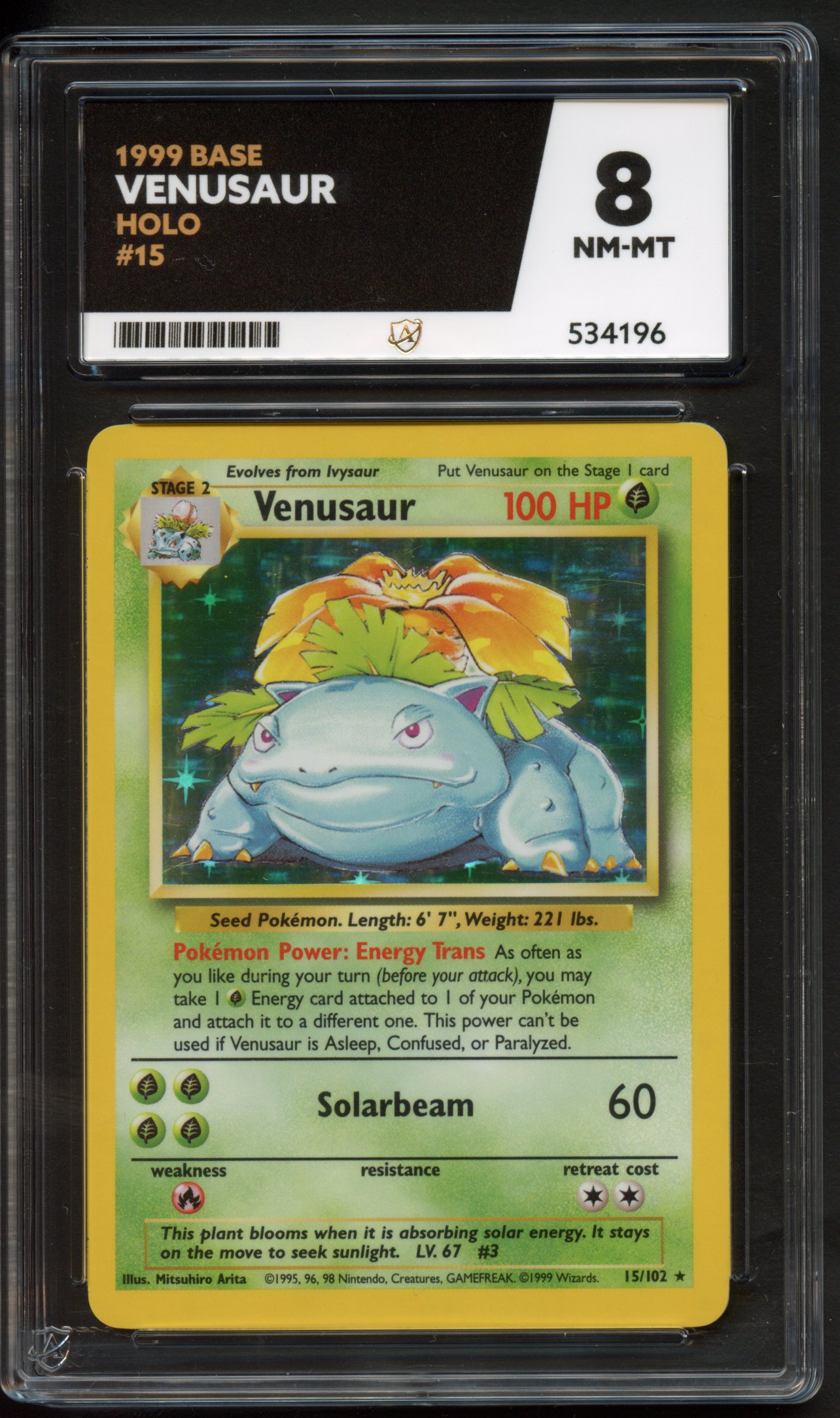 ACE 8 Venusaur #15 - Base Set Unlimited 1999