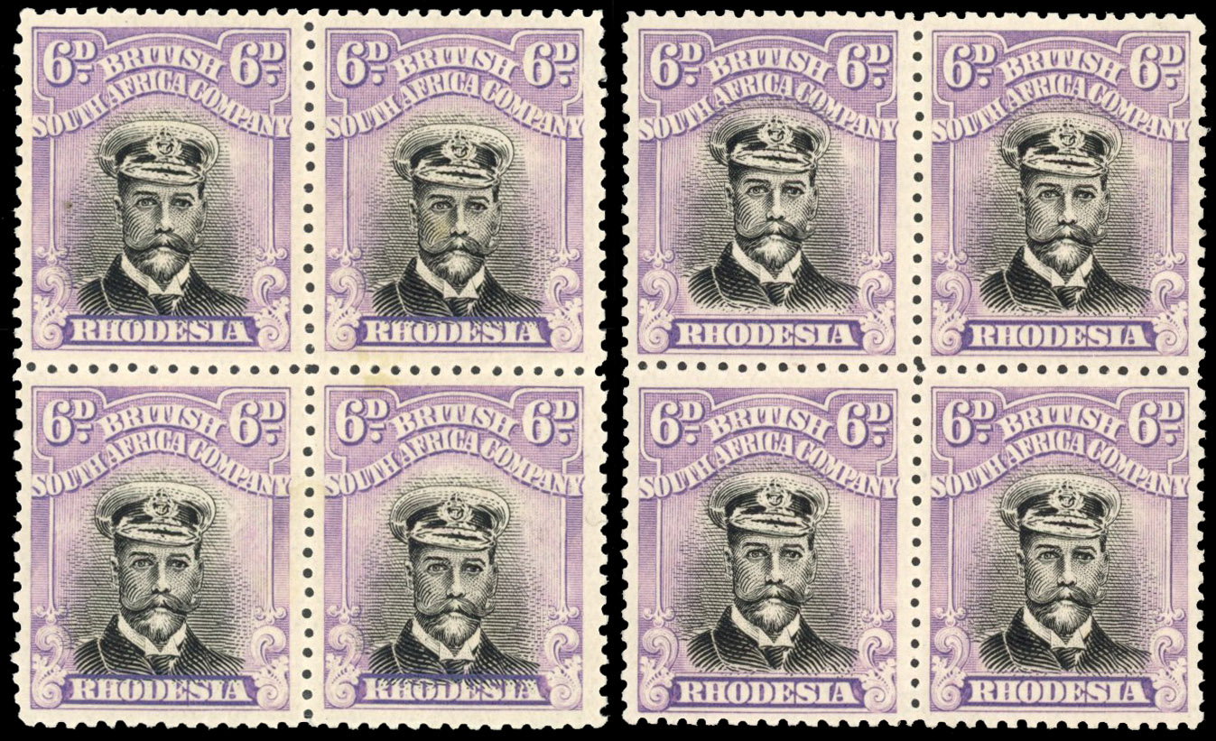 Rhodesia 6d SG 295 blocks mint