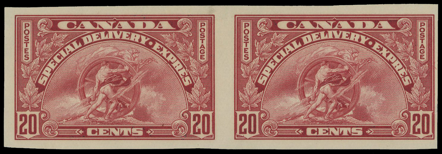 Canada 1935 special delivery 20c imperf pair