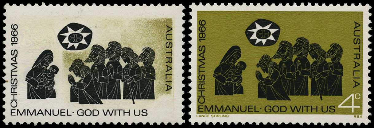 1966 Christmas 4ct showing partial omission...