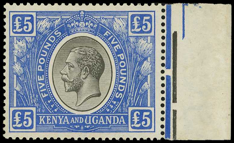 1922-27 £5 black and blue, right marginal...