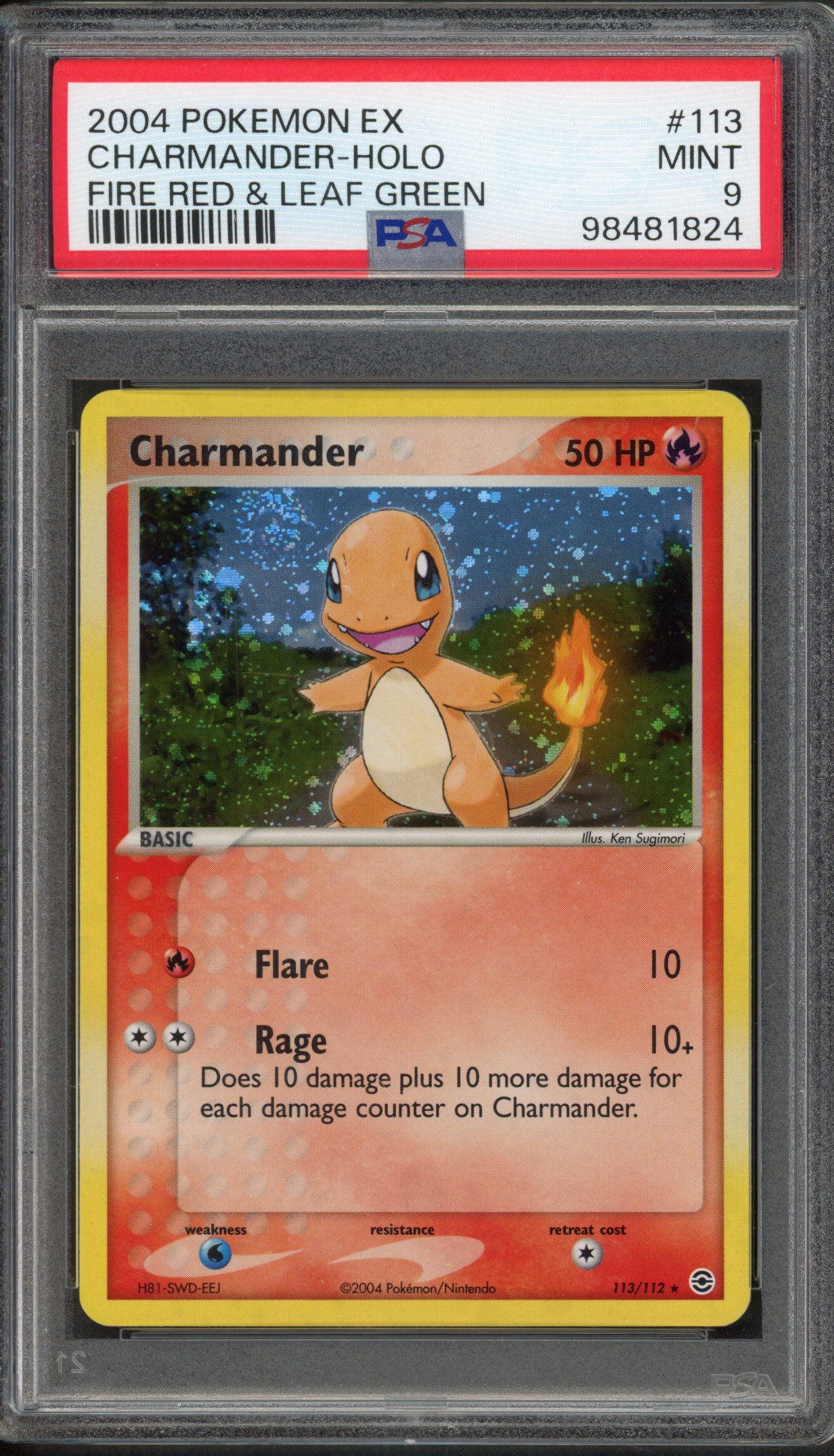 PSA 9 Charmander - Secret Rare EX Fire Red & Leaf Green - 113/112