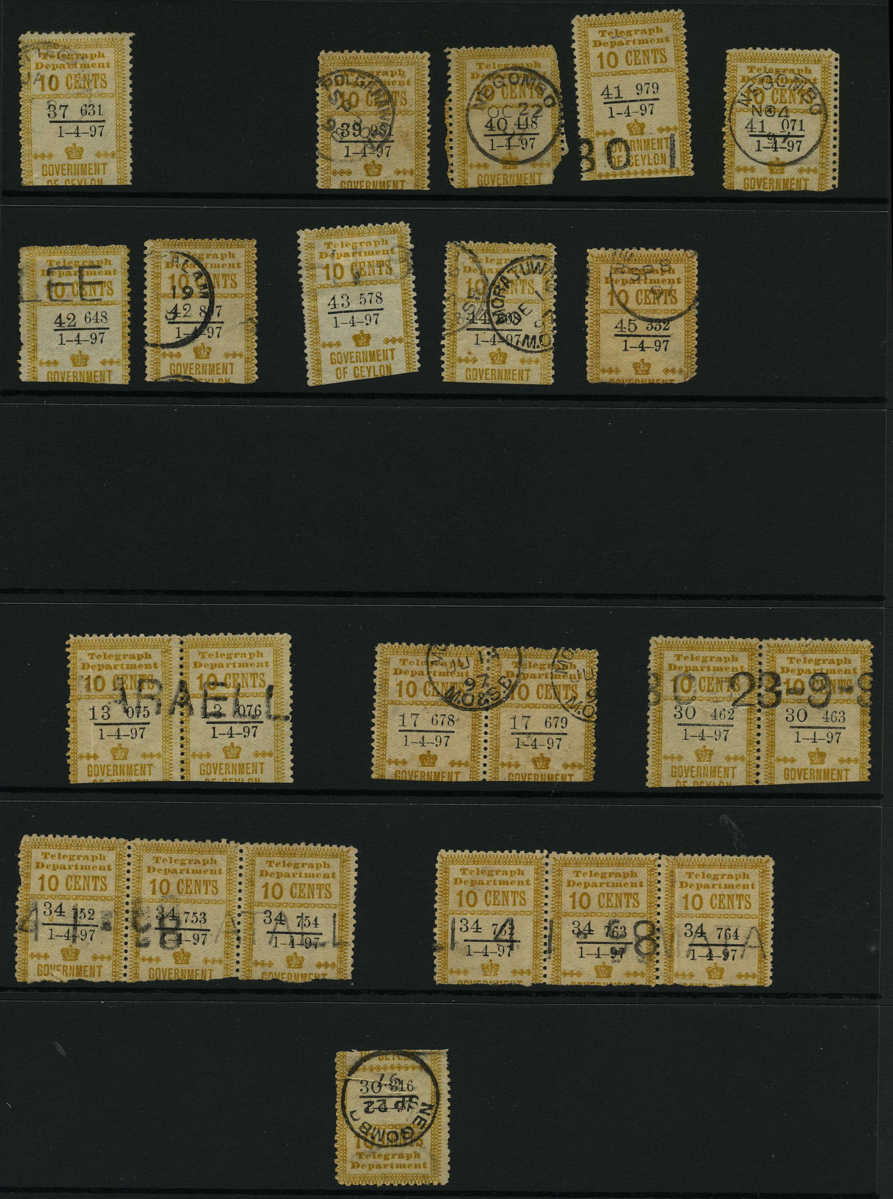 1897 5ct and 10ct with 1-4-97 dates,...