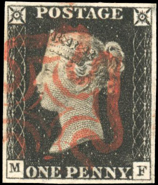 1840 1d Black Pl.2. Used (MF)