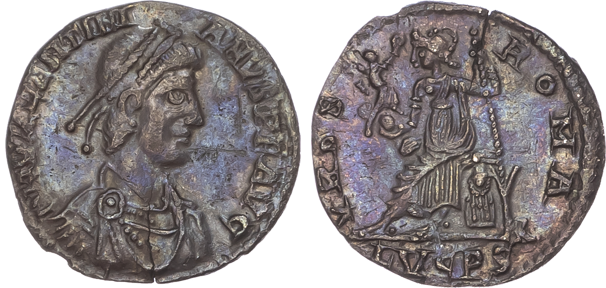 Valentinian II (AD 375-392) AR Siliqua, Lugdunum, AD 392-395, 1.57g.