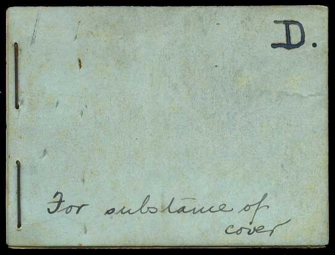1903 trial booklet with blue cover,...