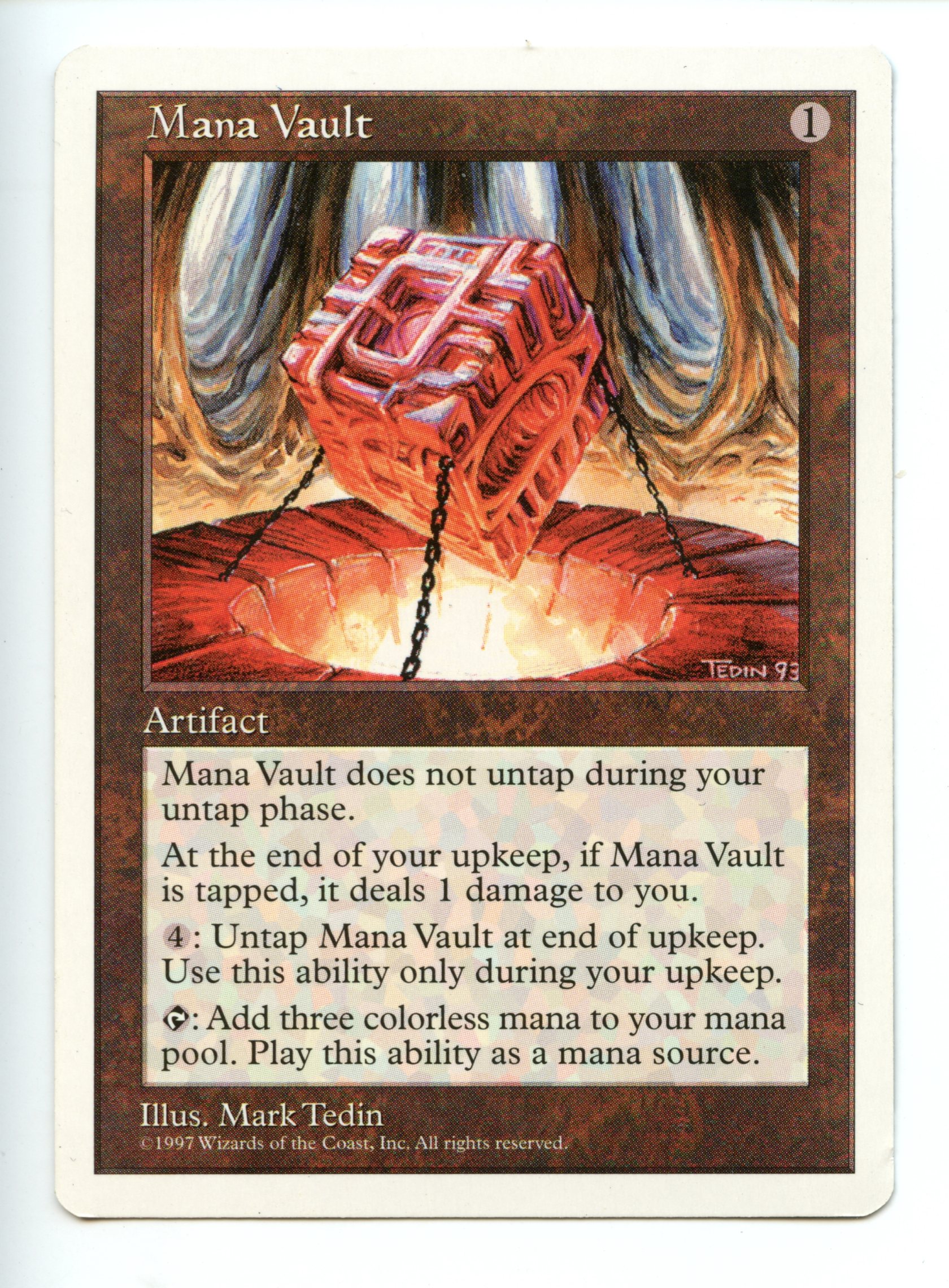Magic The Gathering - Mana Vault - Fifth Edition - Moderately Played Condition