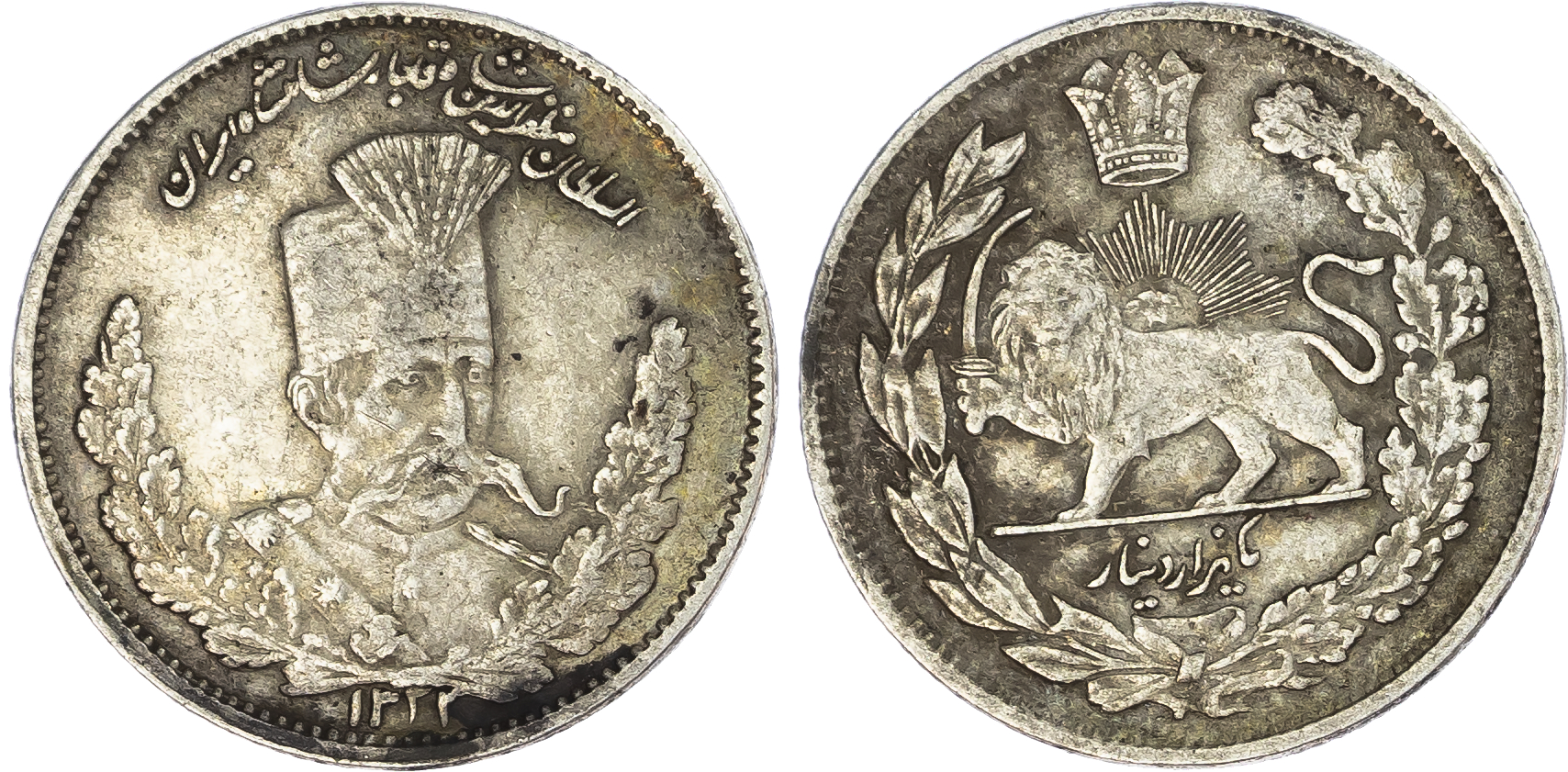Iran.. Mozaffar ad-Din Shah AR 2000 Dinars. AH1323 (1905). 