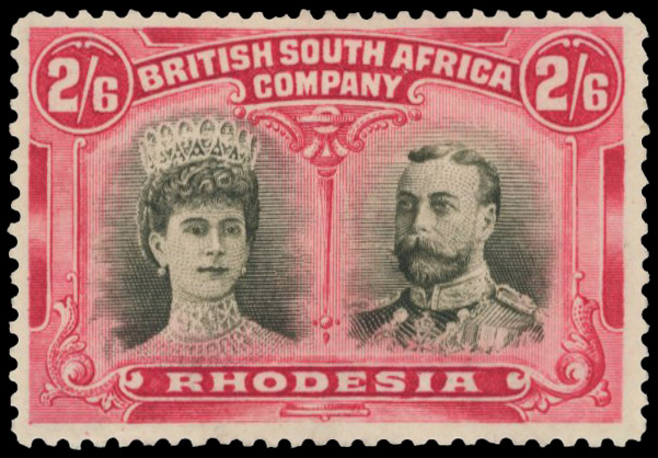 2s6d black and pinkish carmine, unlisted shade mint