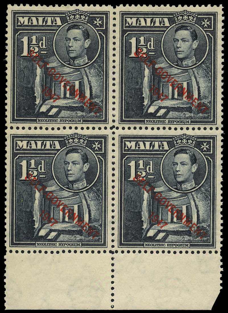 1948 Self-Government 1½d blue-black...