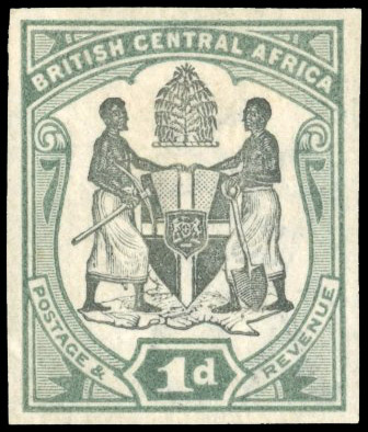 Nyasaland SG 43 1897 1d colour trial
