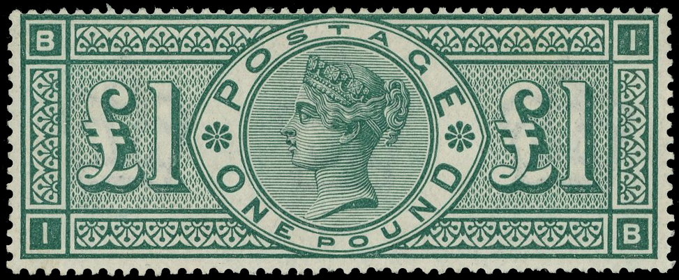 1891 £1 green (IB), fresh large part og