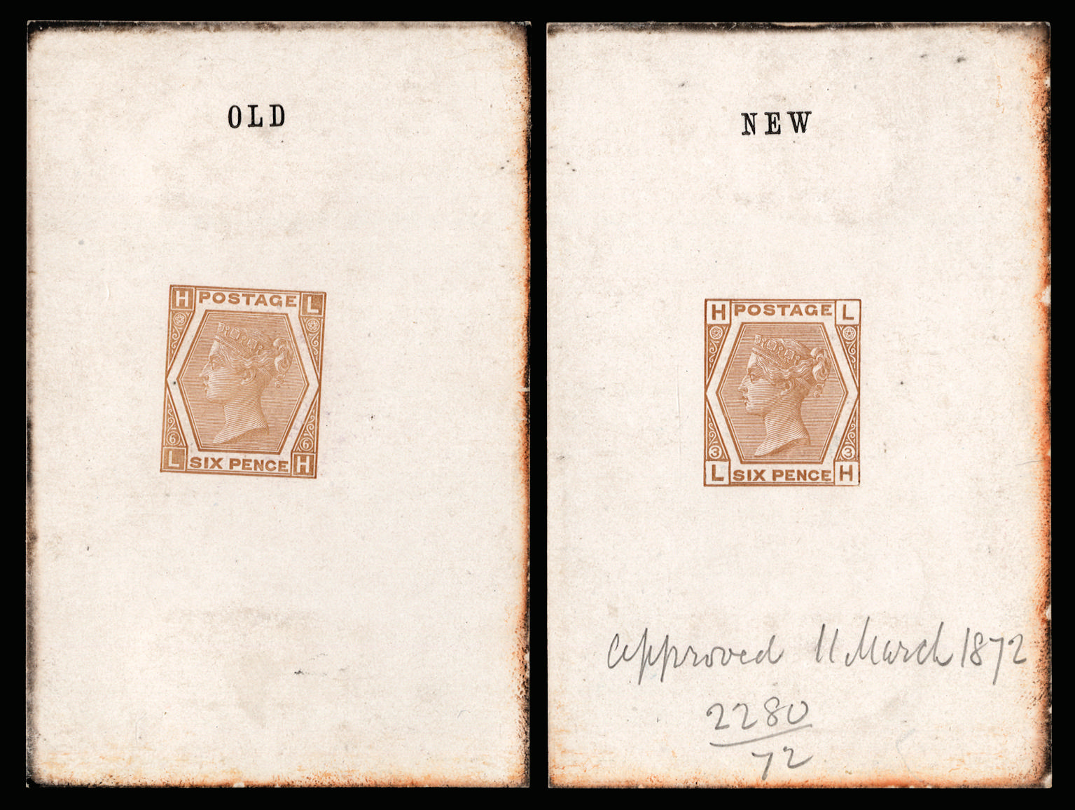 GB SG 122 1872 6d Die Proofs