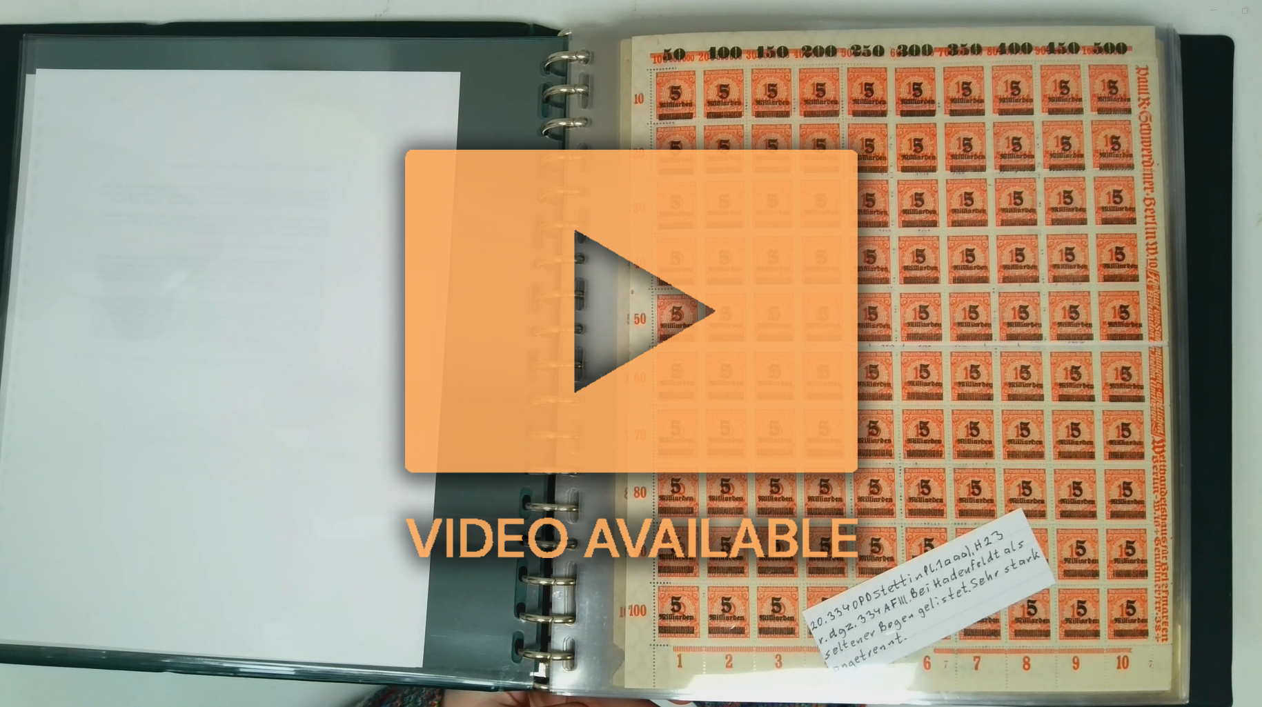 Germany Inflation 1923 5Mrd o 10mio perf accumulation sheets