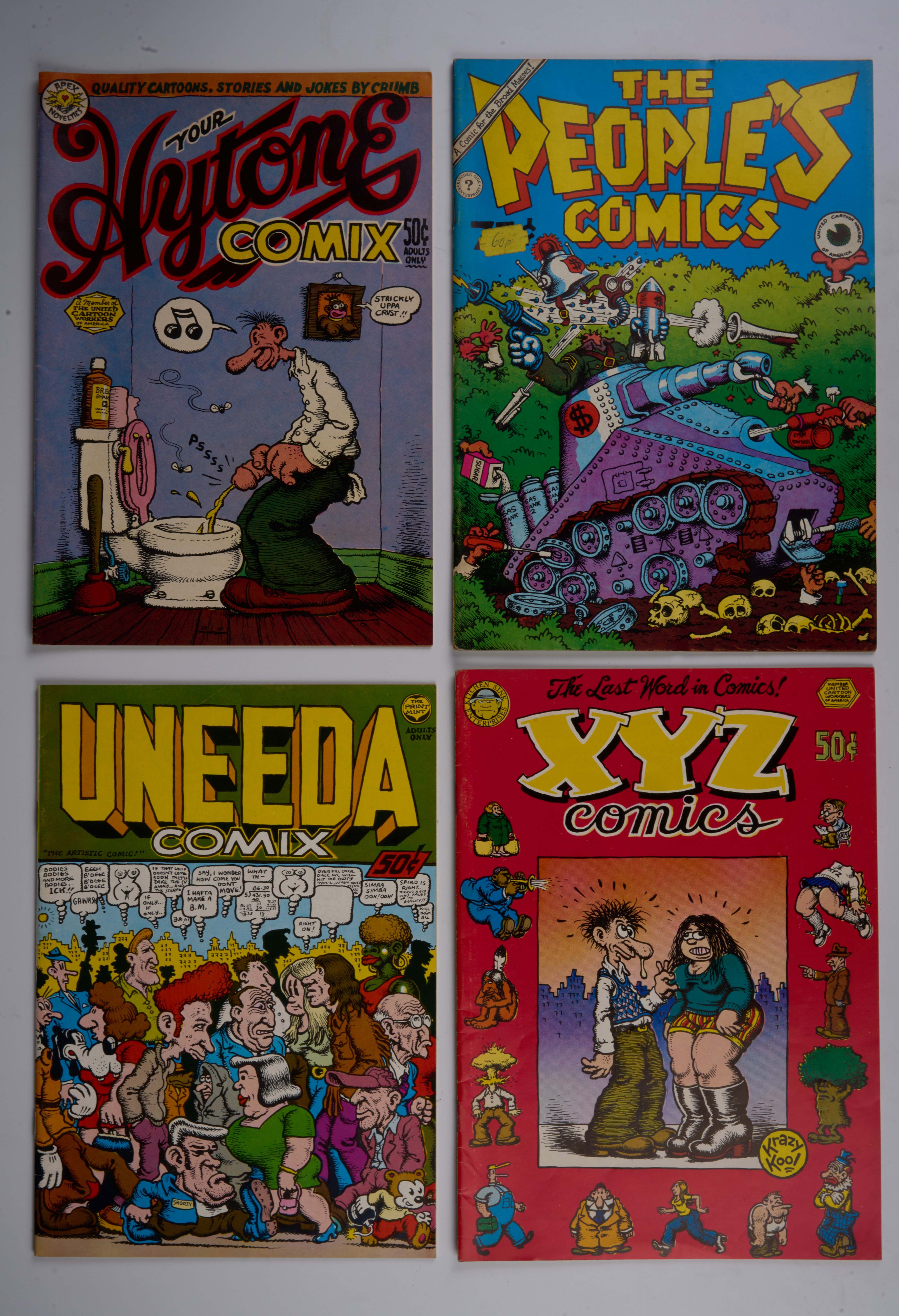 Underground Comixs by Robert Crumb (Apex/Kitchen Sink/Print Mint/Last Gasp/Rip Off, 1969-80) Bundle of 9