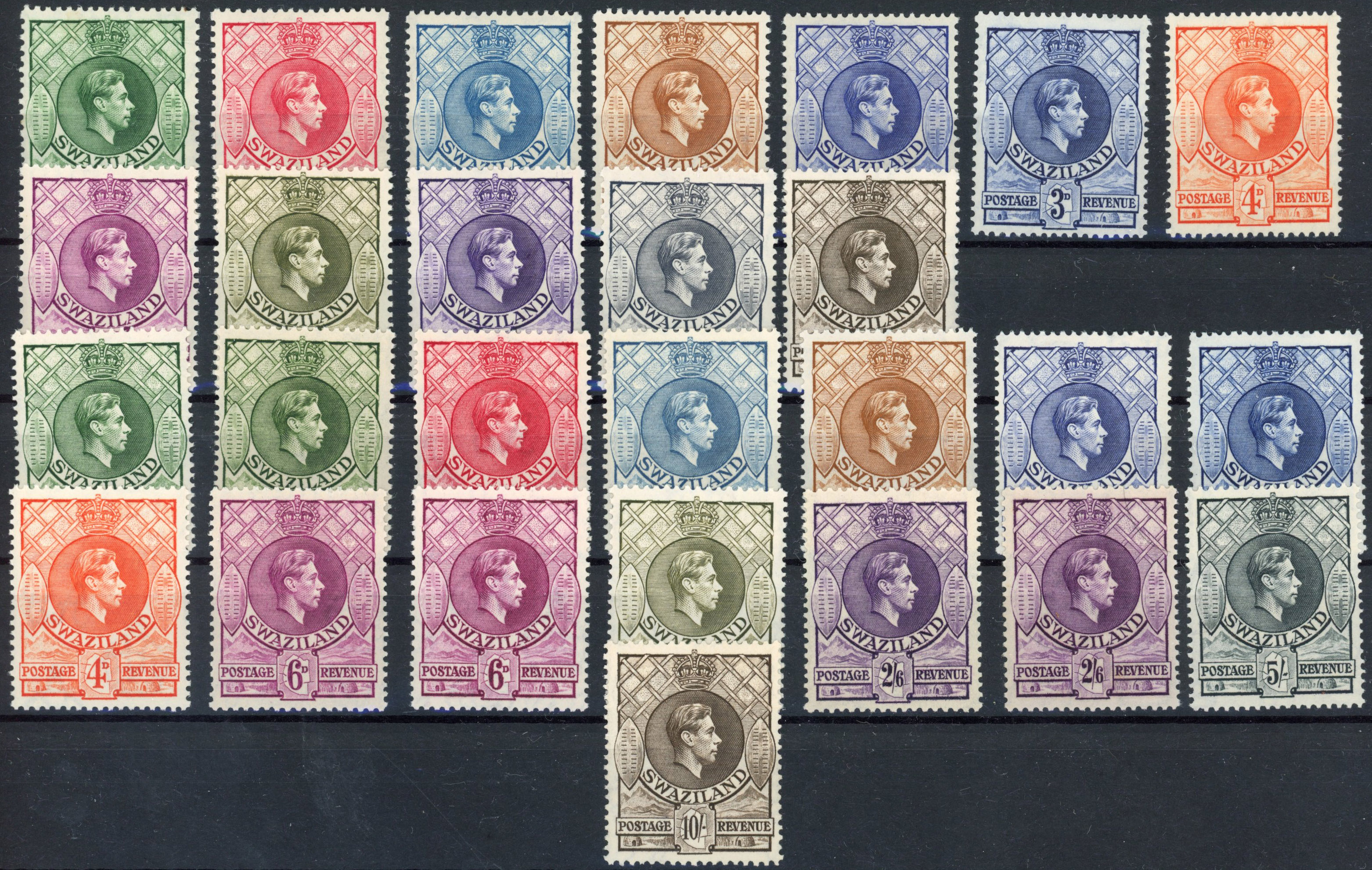 Swaziland SG 28/38a 1938-54 set group mint