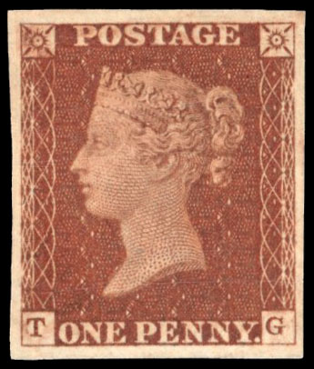 GB 1841 1d red Die I Plate 54 TG imprimatur SG 8