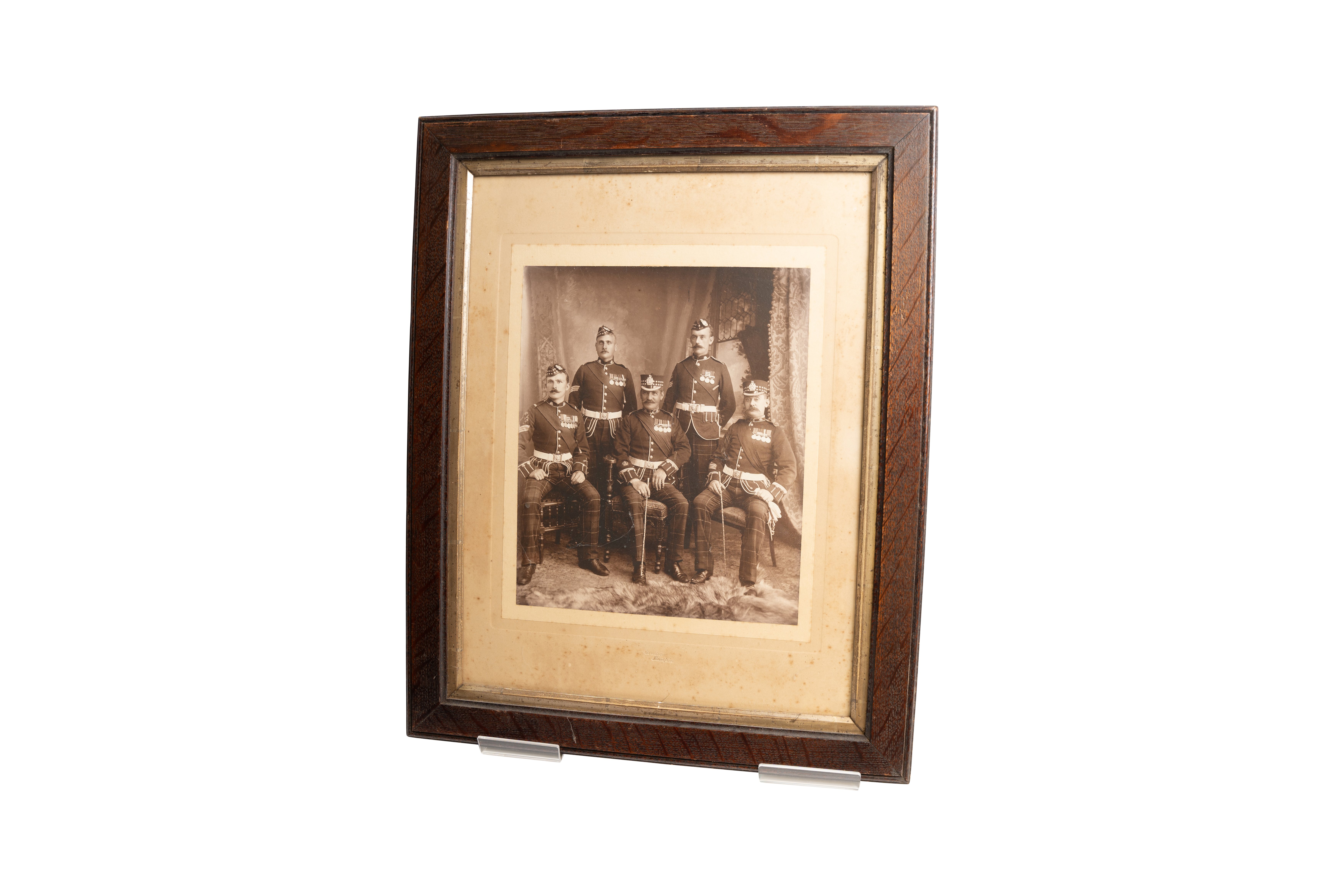 Framed and glazed photograph circa 1902, Kings Own Scottish Borderers