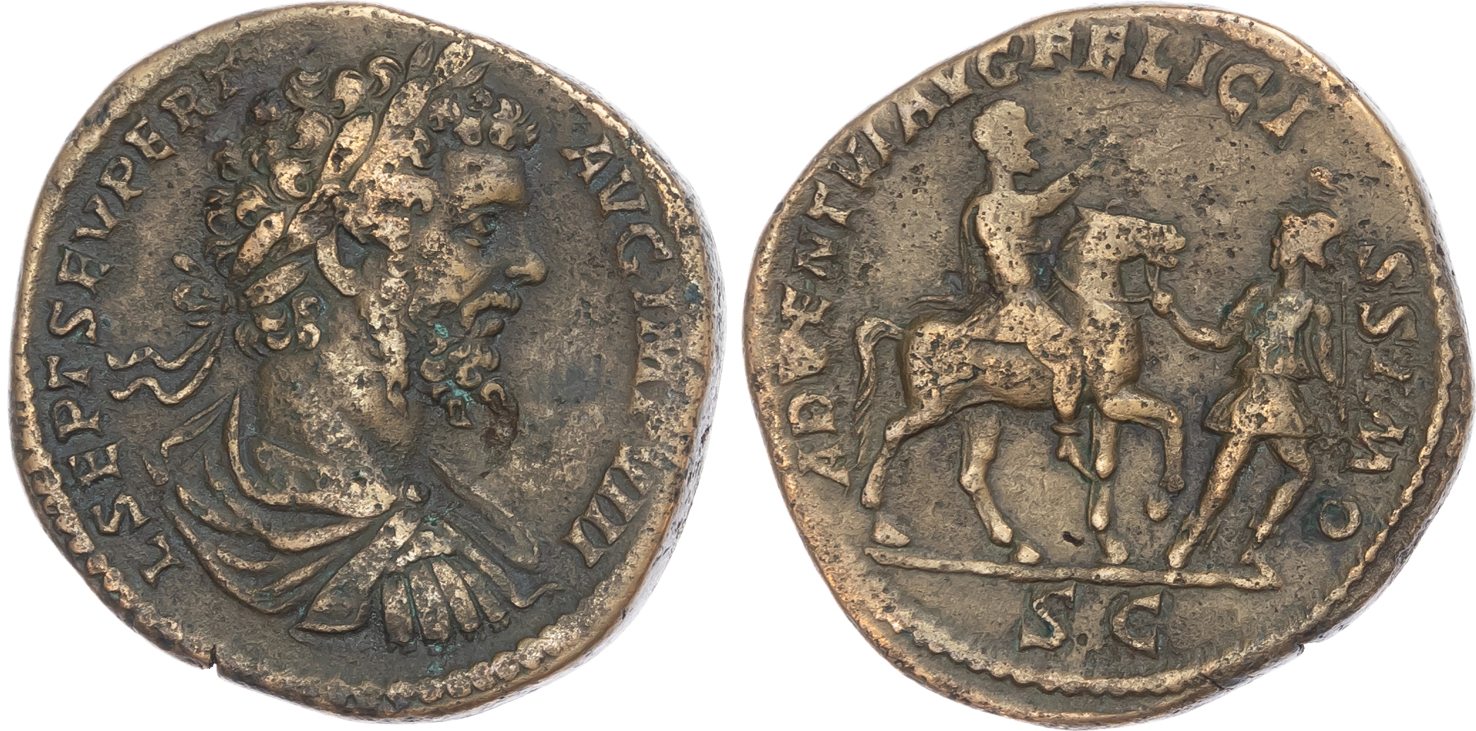 Septimius Severus (AD 193-211) AE Sestertius, Rome, AD 195, 27.38g. 