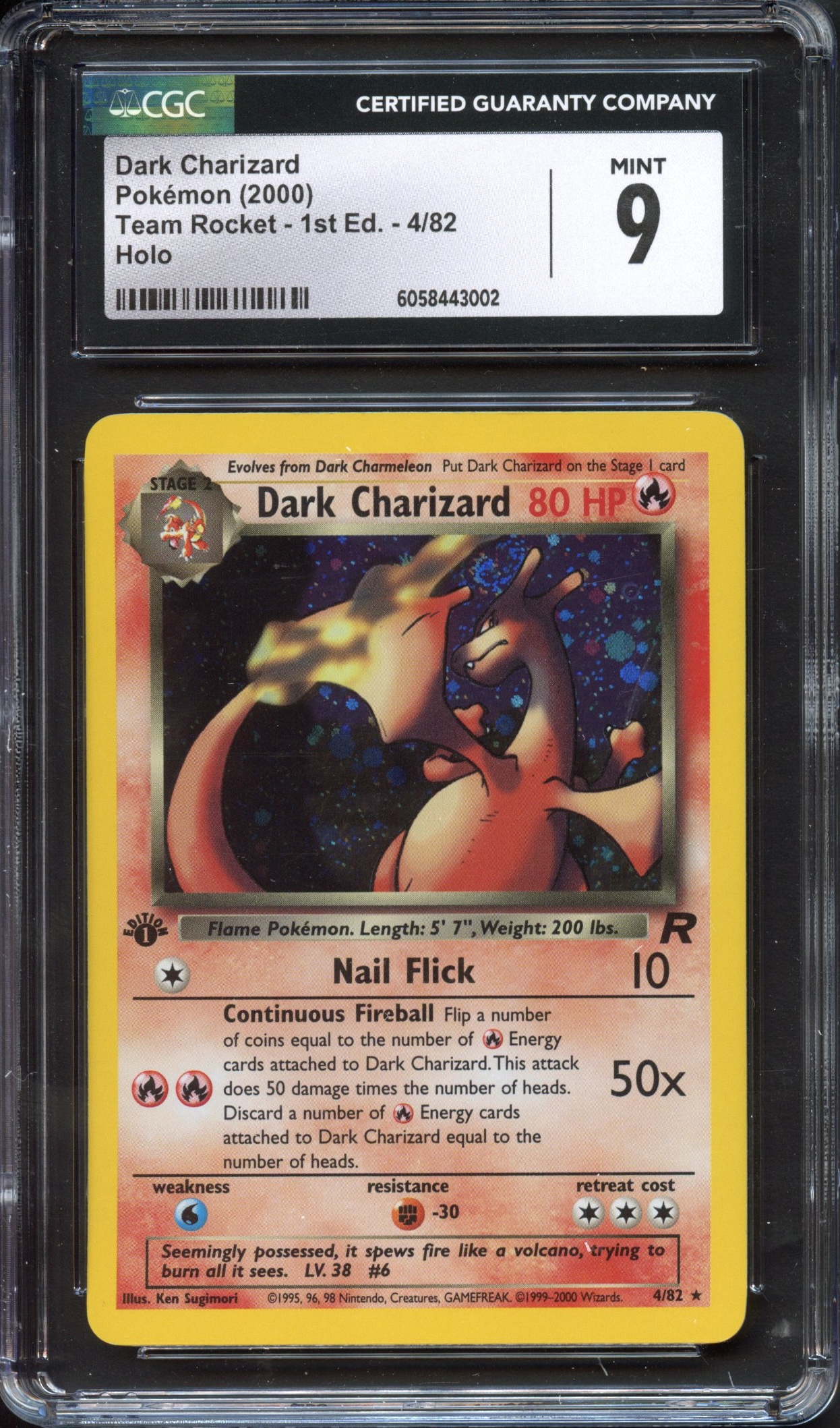 CGC 9 Dark Charizard 1st Edition - Team Rocket Holo #4