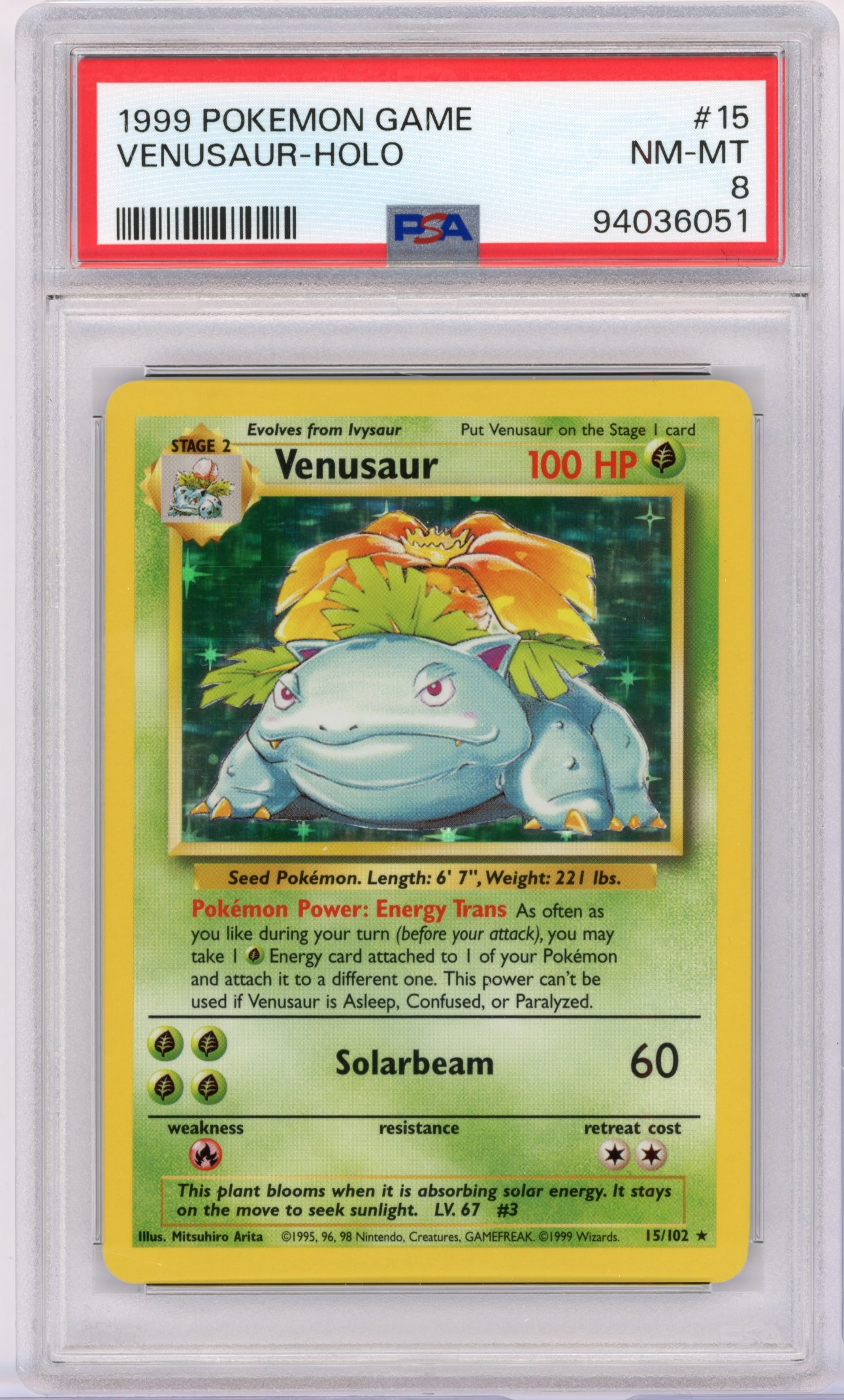 PSA 8 Venusaur #15 Holo Base Set
