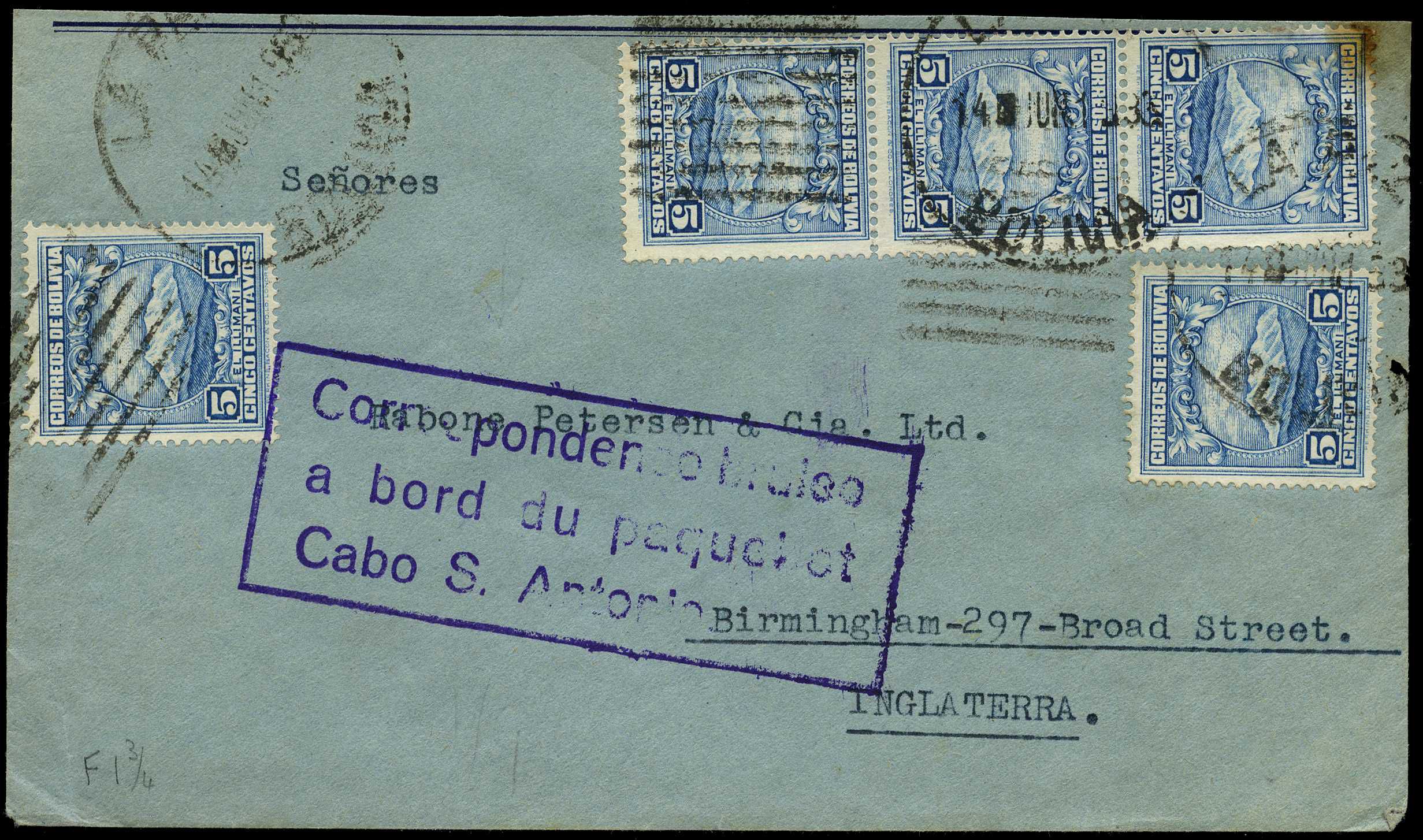 DISASTER MAIL: 1933 (14 June) envelope...