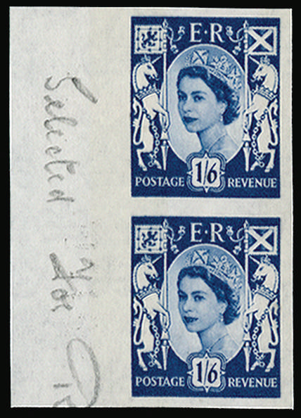 GB 1967 1s6d Grey-blue (Scotland, Two phosphor bands). Superb unmounted o.g left hand marginal vertical… SGS6var