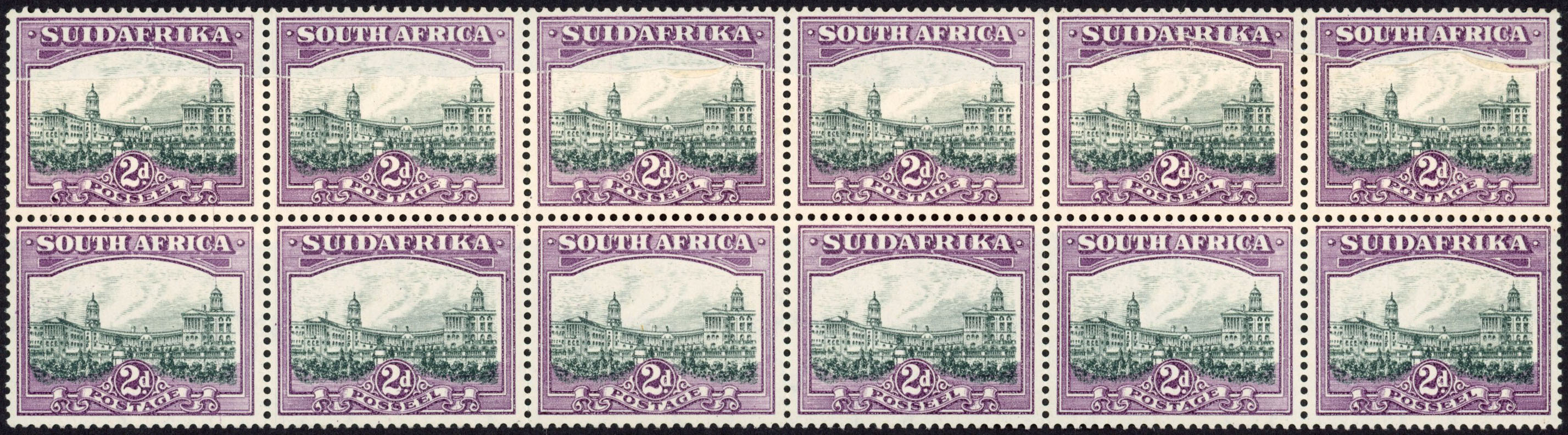 South Africa SG 44 joined paper block mint