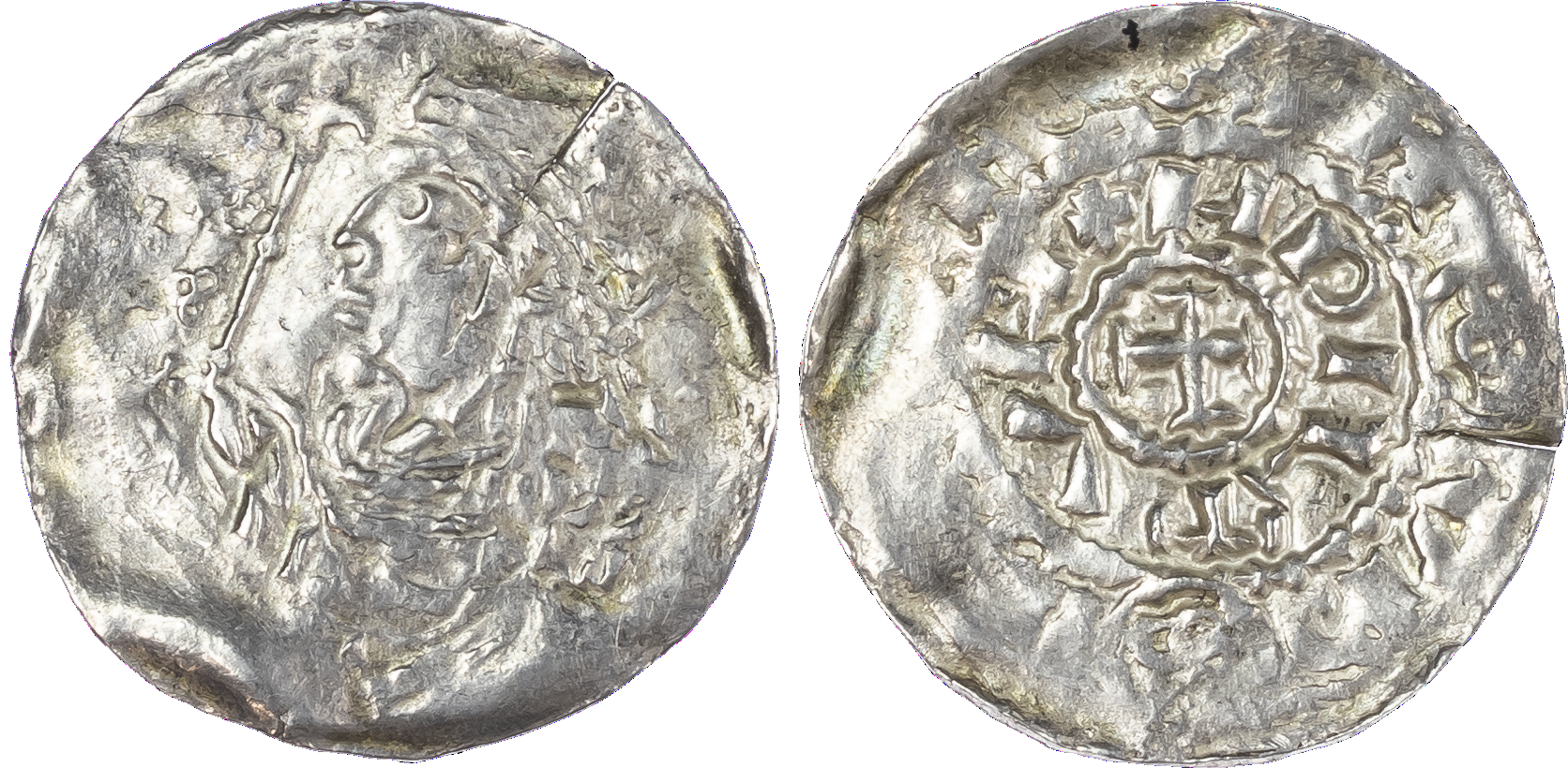 Henry I (1100-35), Penny, double inscription type (c.1115), Wilton mint, moneyer Thurcil, crowned bust with diadem and