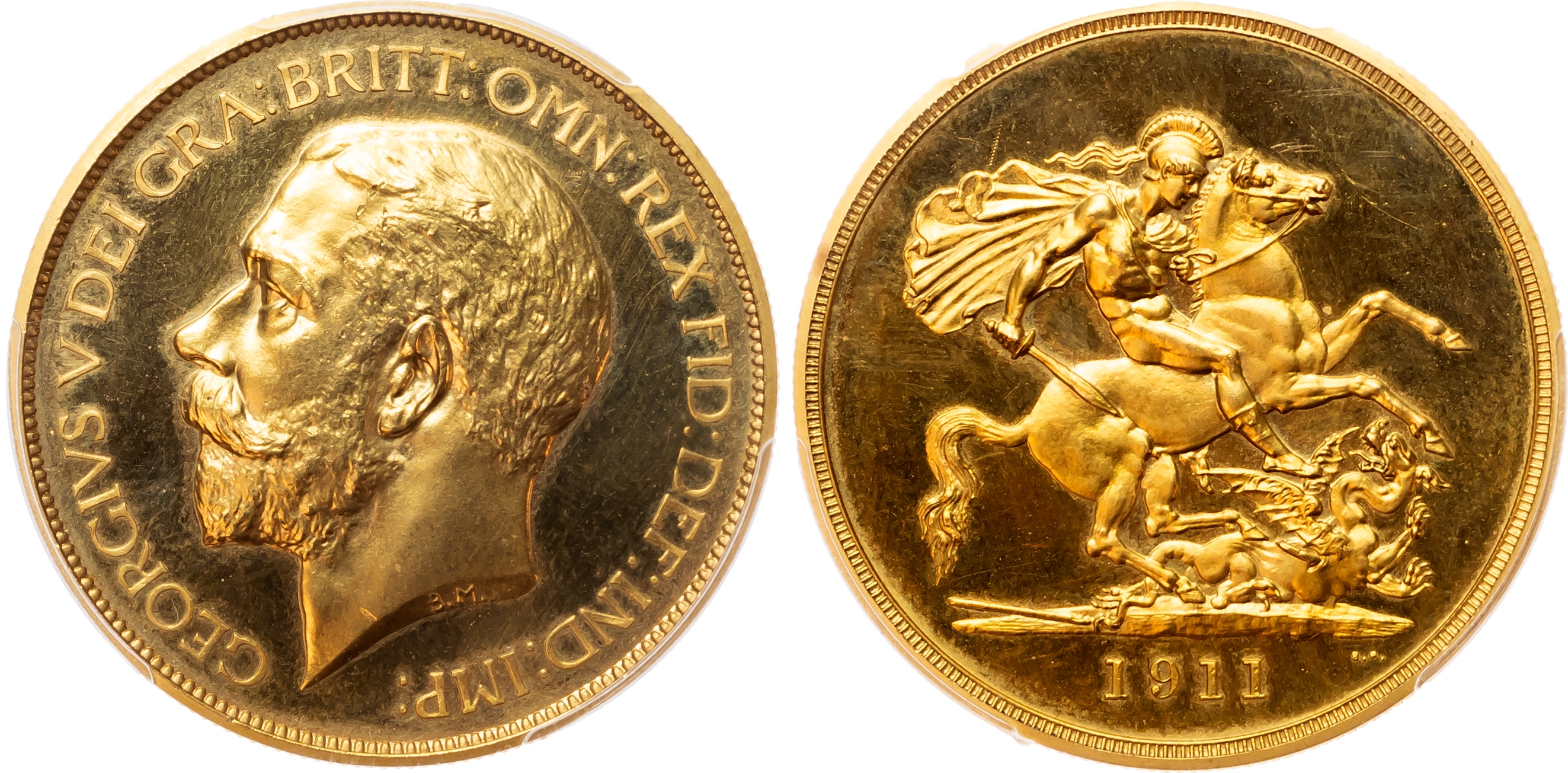 George V (1910-1936) Proof Five Pounds, 1911.