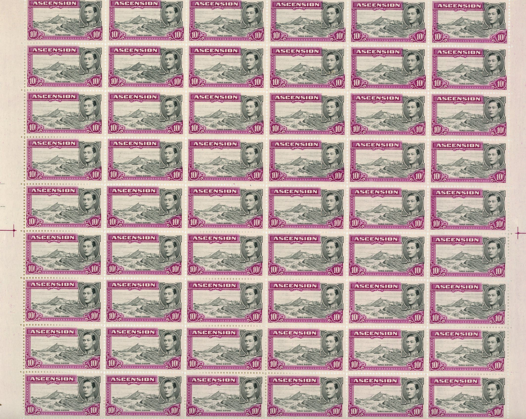 1945 printing of the 10/-grey-black...