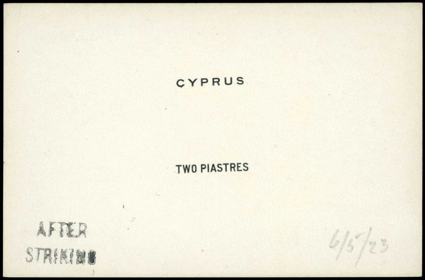 PROOF: 1922 De La Rue die proof for...